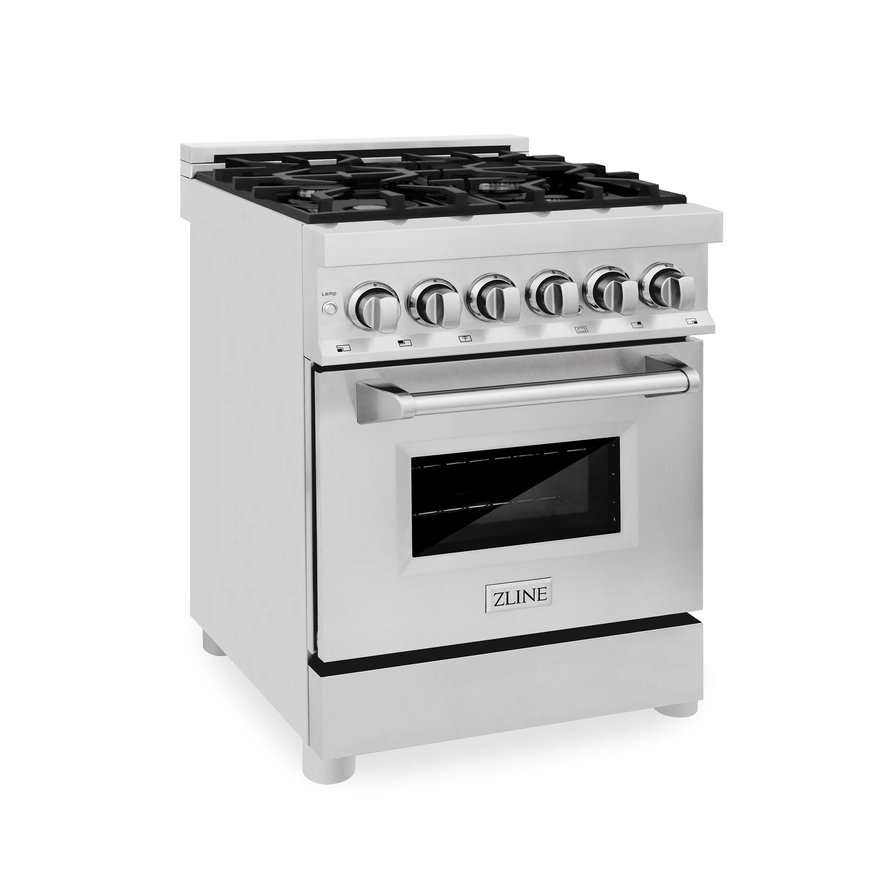 ZLINE 24 in. 2.8 cu. ft. Legacy Dual Fuel Range with 4 Burner Gas Cooktop and Electric Convection Oven in Stainless Steel (RA24) - Image 5