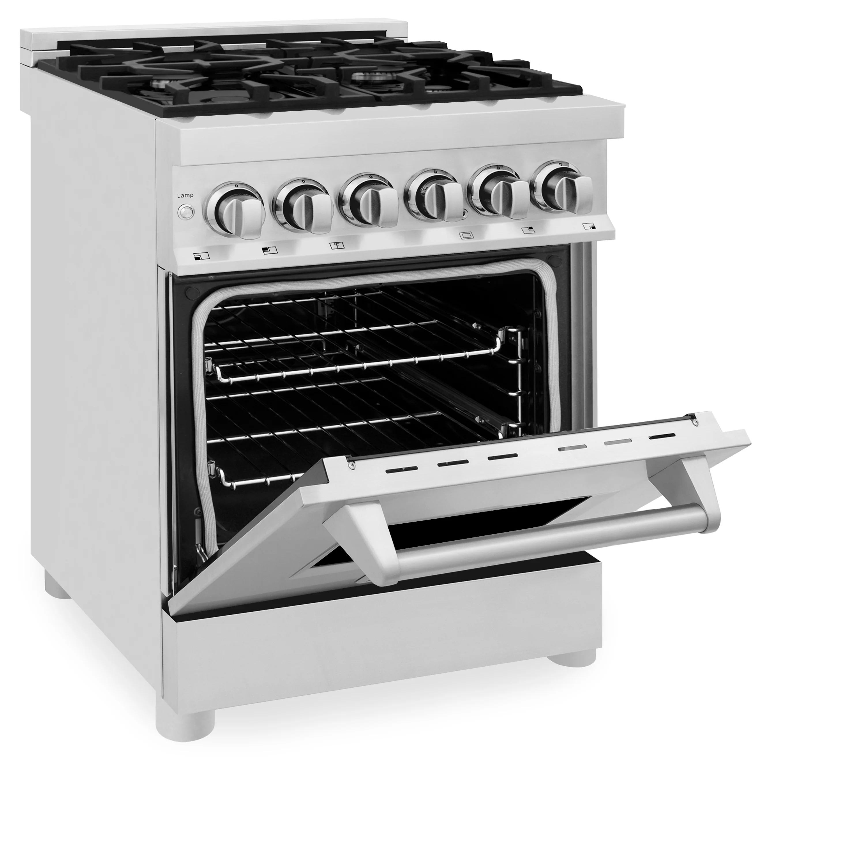 ZLINE 24 in. 2.8 cu. ft. Legacy Dual Fuel Range with 4 Burner Gas Cooktop and Electric Convection Oven in Stainless Steel (RA24) - Image 7