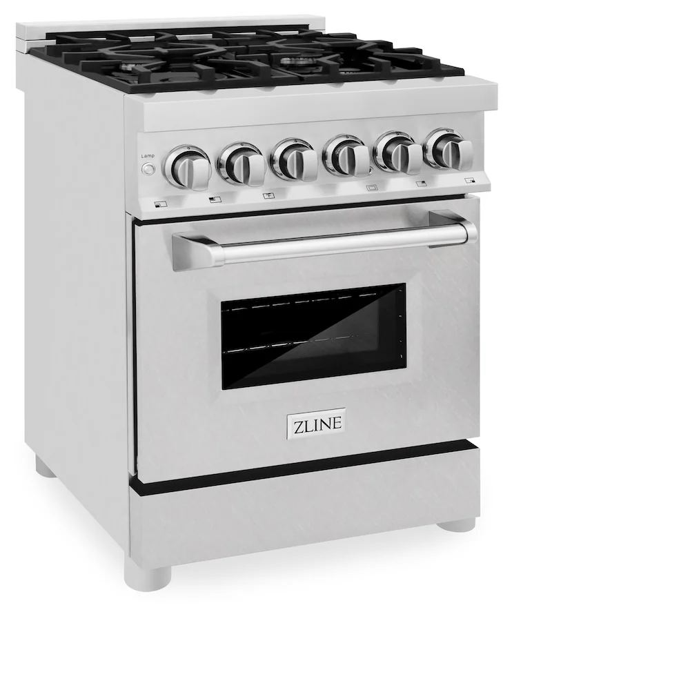 ZLINE 24 in. 2.8 cu. ft. Legacy Dual Fuel Range with 4 Burner Gas Cooktop and Electric Convection Oven in Stainless Steel with Satin Stainless Steel Door (RA-SN-24) - Image 6