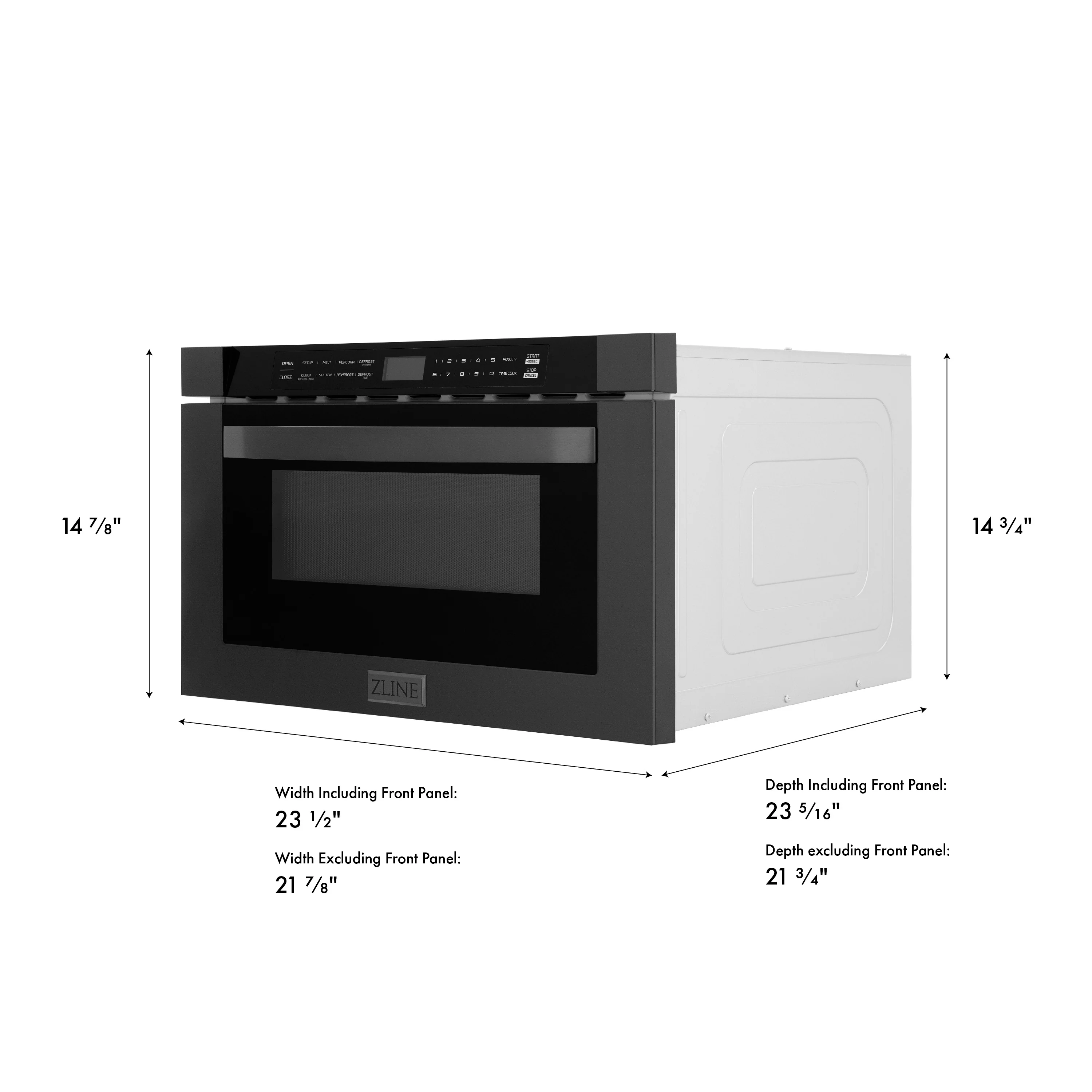 ZLINE 24 in. 1.2 cu. ft. Built-in Microwave Drawer in Black Stainless Steel (MWD-1-BS) - Image 13