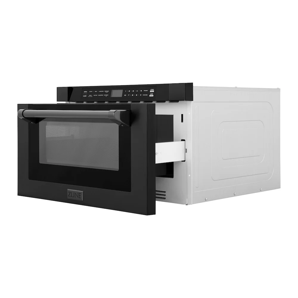 ZLINE 24 in. 1.2 cu. ft. Built-in Microwave Drawer with a Traditional Handle in Black Stainless Steel (MWD-1-BS-H) - Image 5