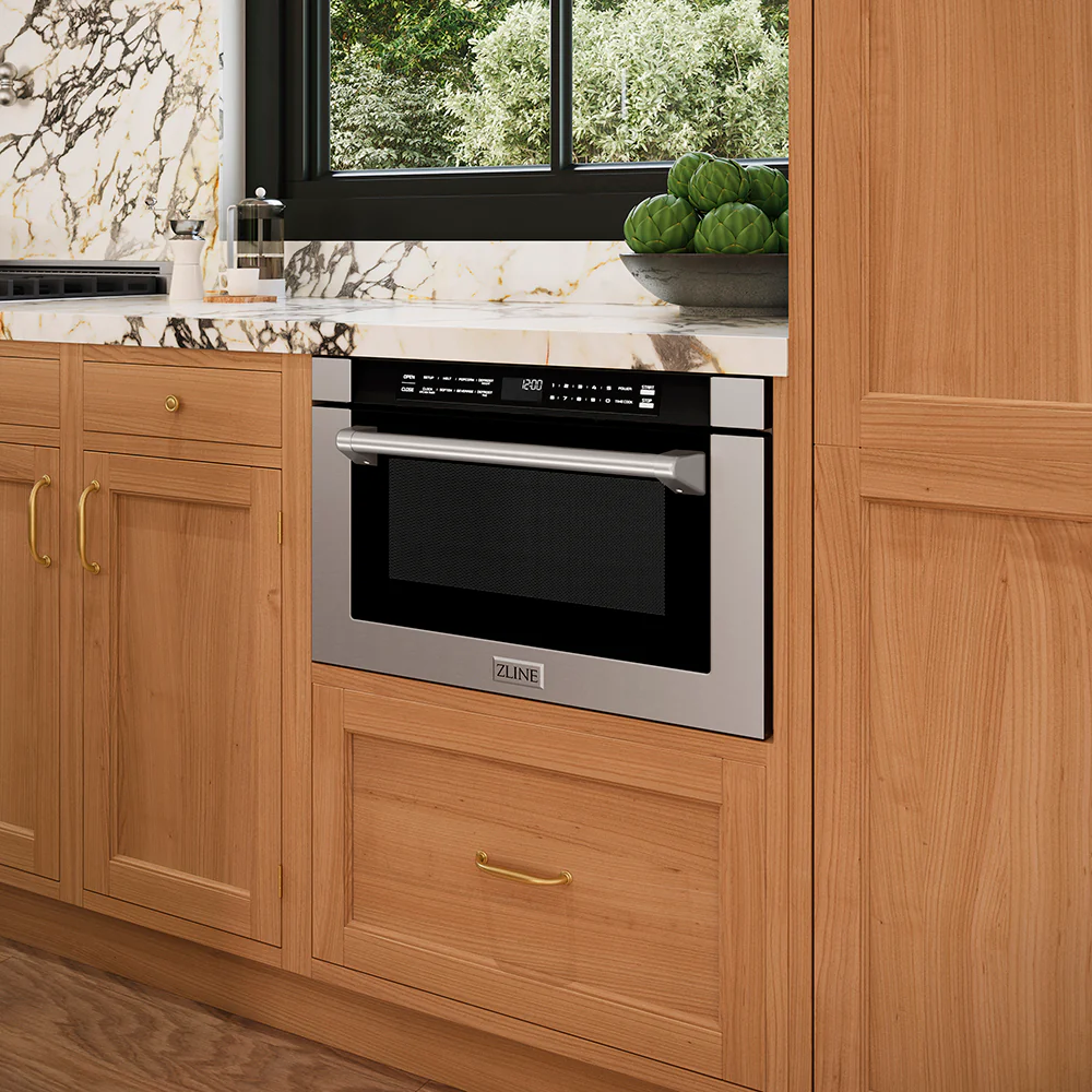 ZLINE 24 in. 1.2 cu. ft. Built-in Microwave Drawer with a Traditional Handle in Stainless Steel (MWD-1-H) - Image 12