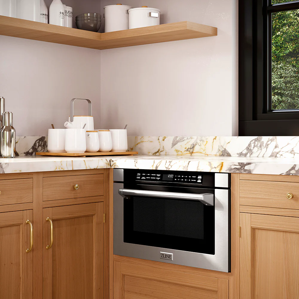 ZLINE 24 in. 1.2 cu. ft. Built-in Microwave Drawer with a Traditional Handle in Stainless Steel (MWD-1-H) - Image 13