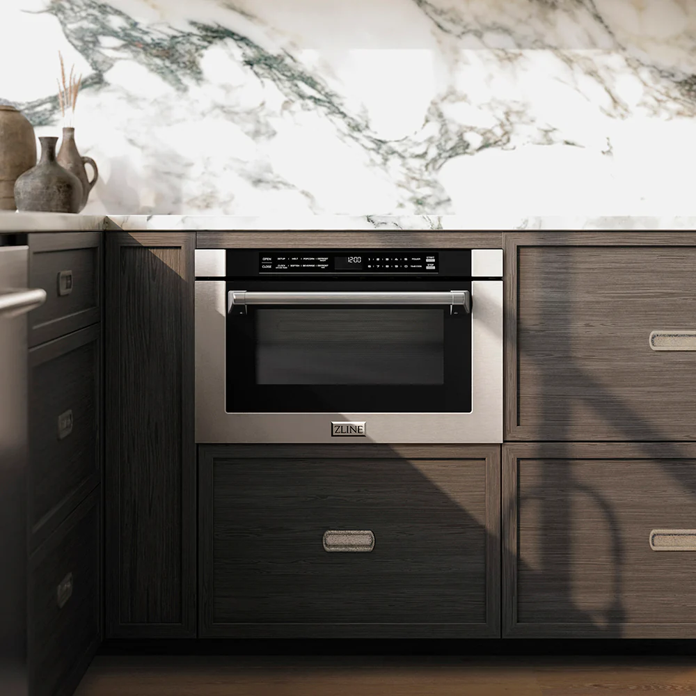 ZLINE 24 in. 1.2 cu. ft. Built-in Microwave Drawer with a Traditional Handle in Stainless Steel (MWD-1-H) - Image 14