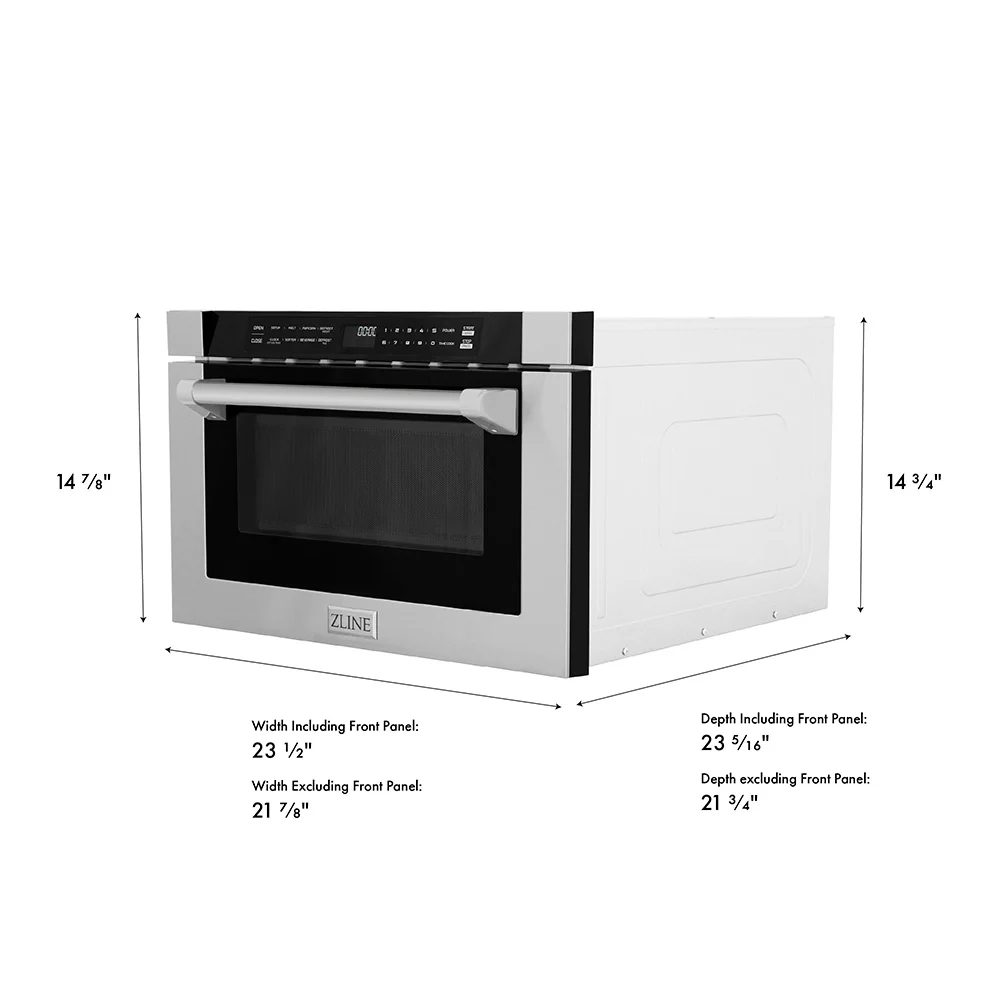 ZLINE 24 in. 1.2 cu. ft. Built-in Microwave Drawer with a Traditional Handle in Stainless Steel (MWD-1-H) - Image 18