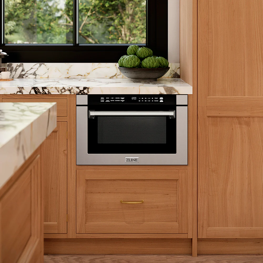 ZLINE 24 in. 1.2 cu. ft. Built-in Microwave Drawer with a Traditional Handle in Stainless Steel (MWD-1-H) - Image 2