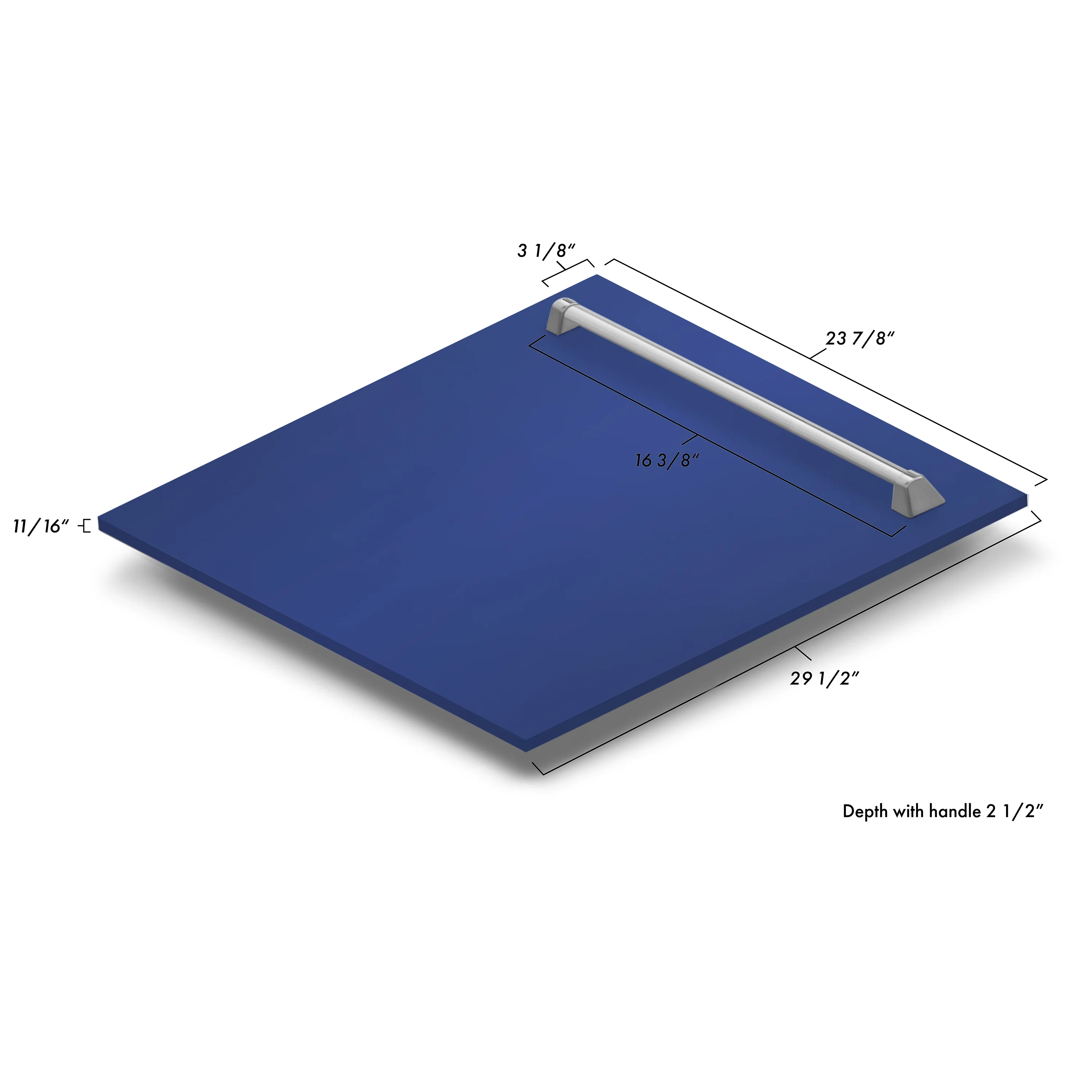 ZLINE 24" Monument Dishwasher Panel in Blue Matte with Traditional Handle (DPMT-BM-24) - Image 7
