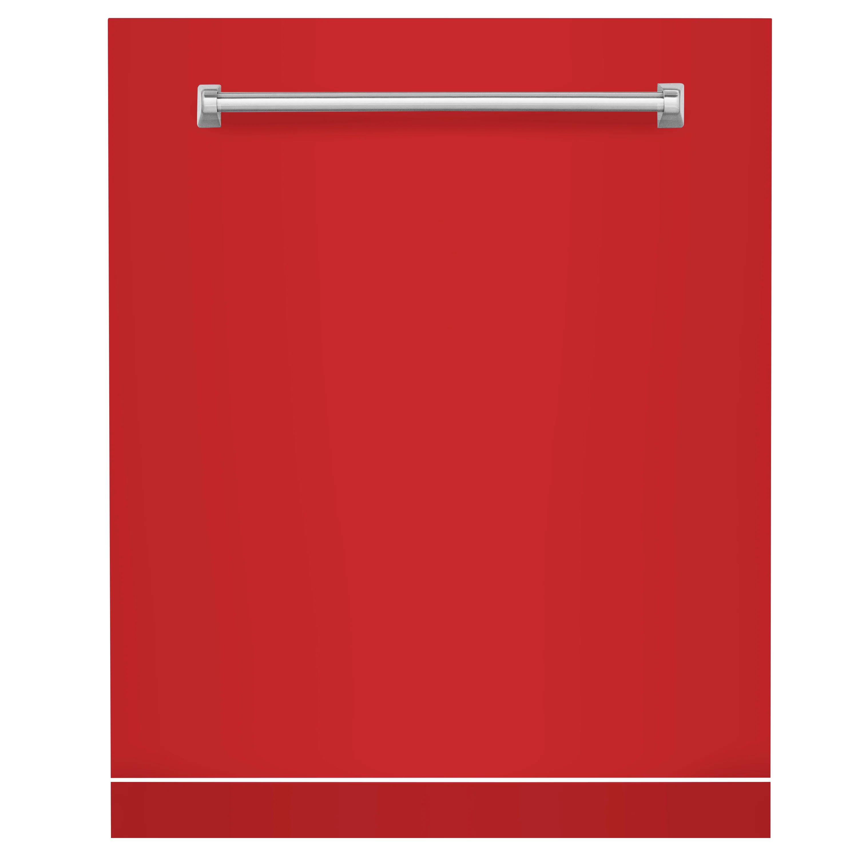 ZLINE 24" Monument Dishwasher Panel in Red Matte with Traditional Handle (DPMT-RM-24) - Image 2