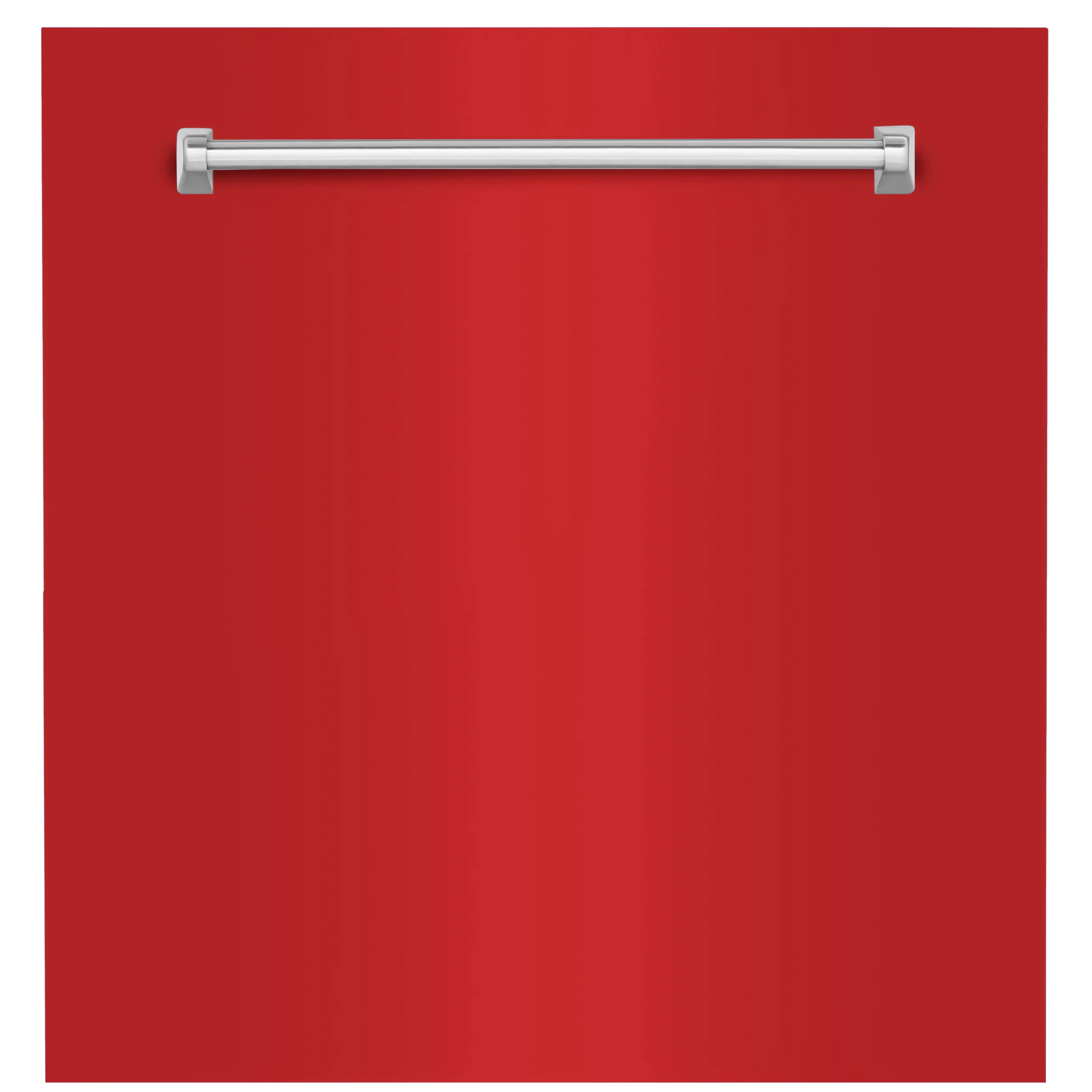 ZLINE 24" Monument Dishwasher Panel in Red Matte with Traditional Handle (DPMT-RM-24) - Image 4