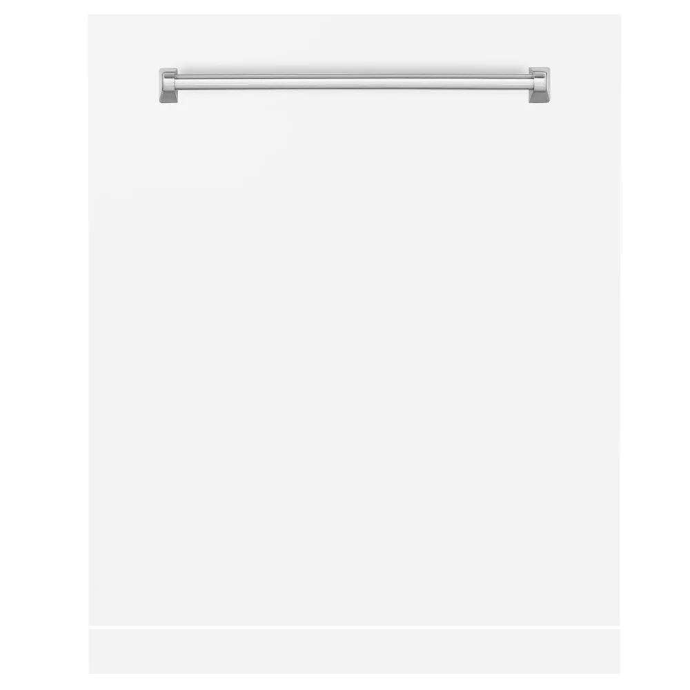 ZLINE 24" Monument Dishwasher Panel in White Matte with Traditional Handle (DPMT-WM-24) - Image 2