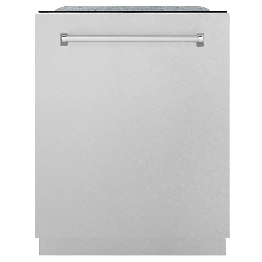 ZLINE 24 in. Monument Series 3rd Rack Top Touch Control Dishwasher with Satin Stainless Steel Panel and Stainless Steel Tub, 45dBa (DWMT-SN-24)