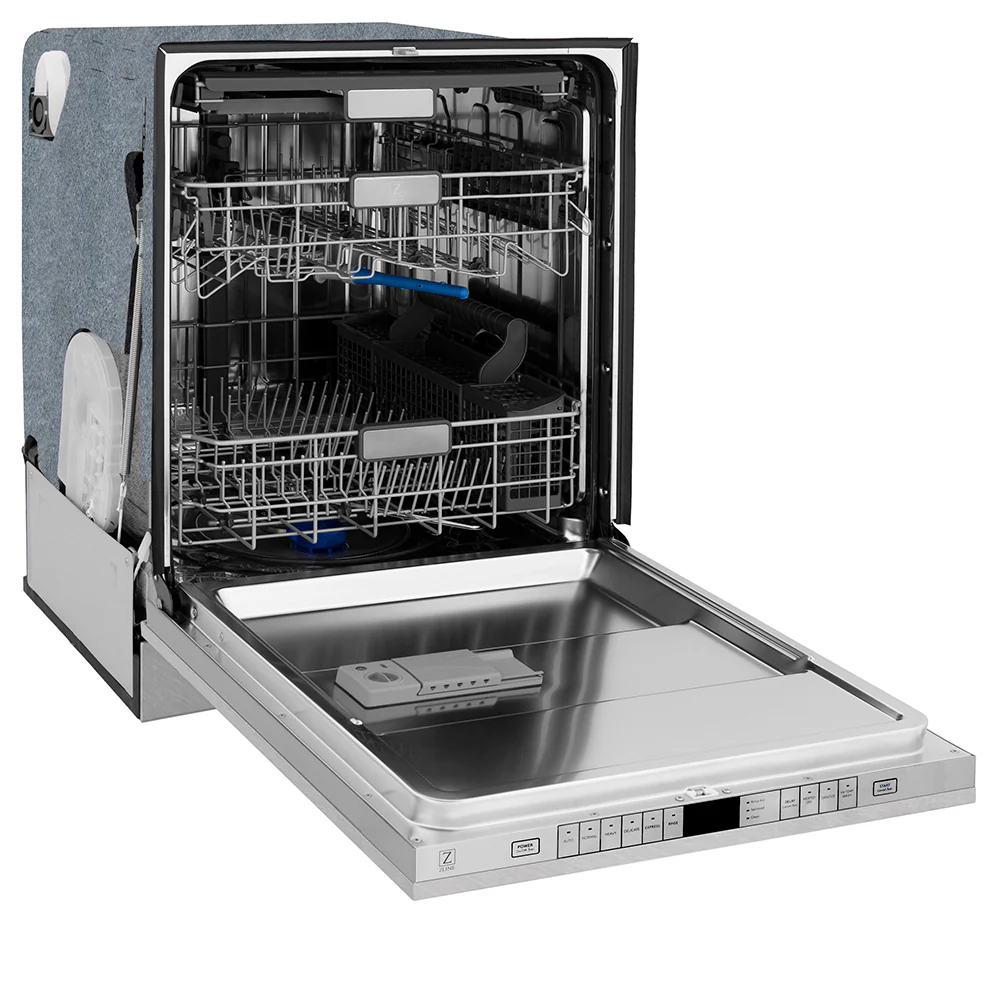 ZLINE 24 in. Monument Series 3rd Rack Top Touch Control Dishwasher with Satin Stainless Steel Panel and Stainless Steel Tub, 45dBa (DWMT-SN-24) - Image 5