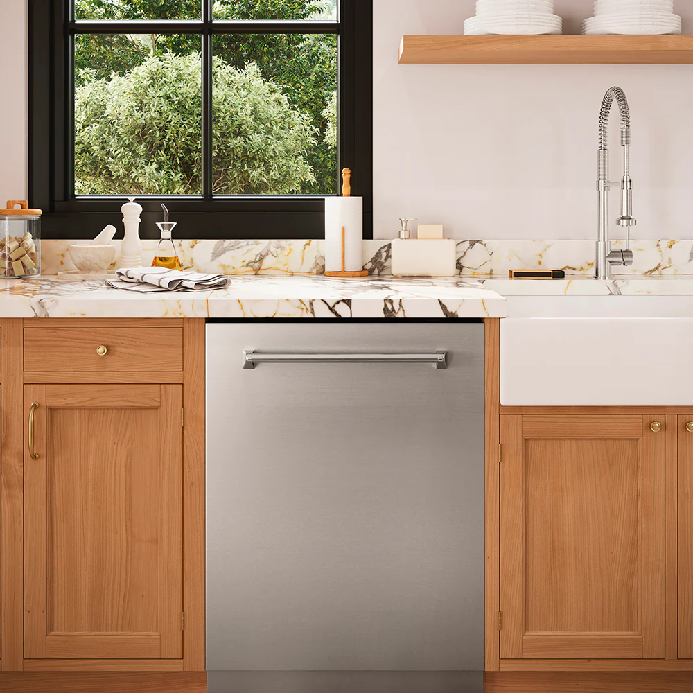 ZLINE 24 in. Monument Series 3rd Rack Top Touch Control Dishwasher in Stainless Steel with Stainless Steel Tub, 45dBa (DWMT-304-24) - Image 2