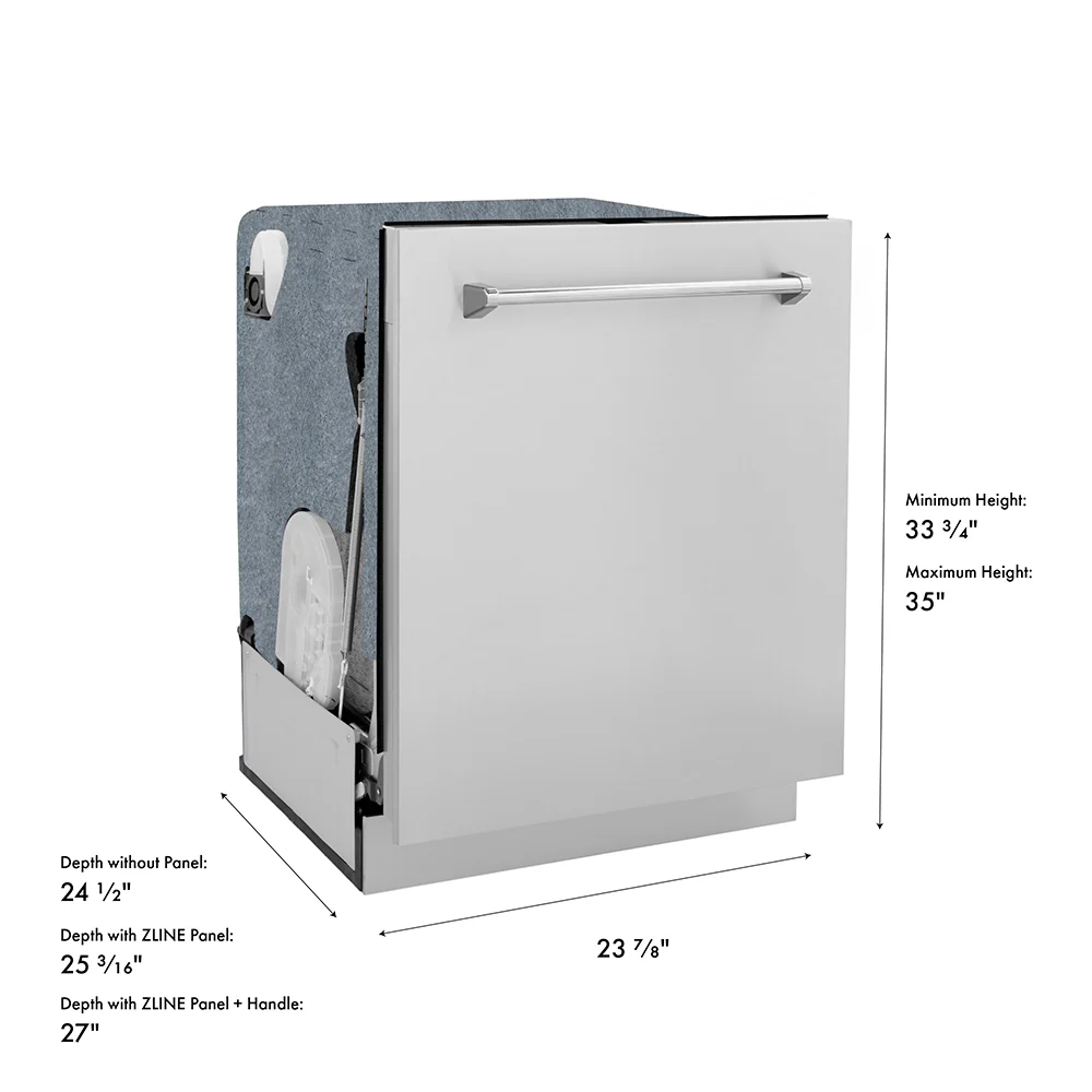 ZLINE 24 in. Monument Series 3rd Rack Top Touch Control Dishwasher in Stainless Steel with Stainless Steel Tub, 45dBa (DWMT-304-24) - Image 23