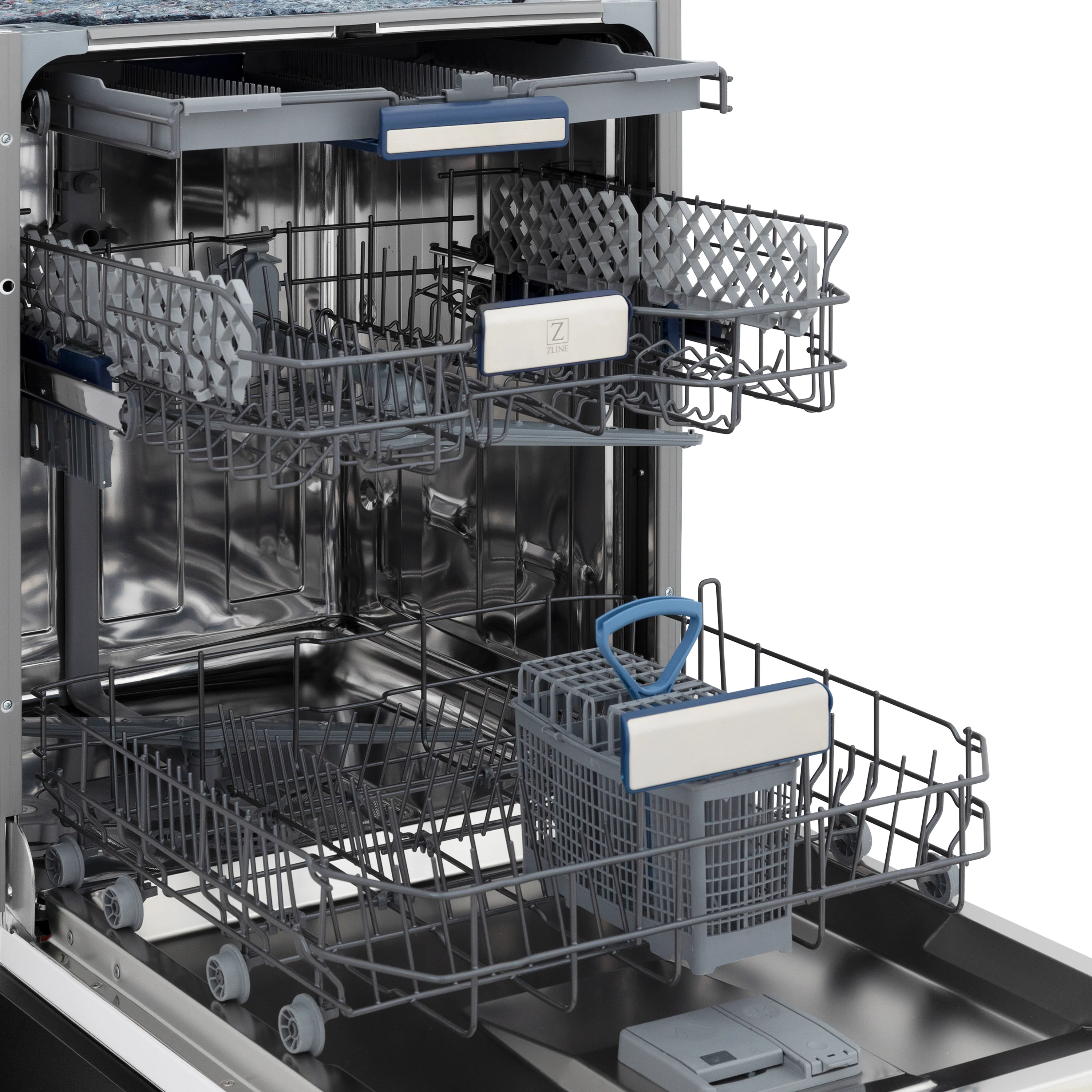 ZLINE 24" Tallac Series 3rd Rack Tall Tub Dishwasher in Black Stainless Steel with Stainless Steel Tub, 51dBa (DWV-BS-24) - Image 10