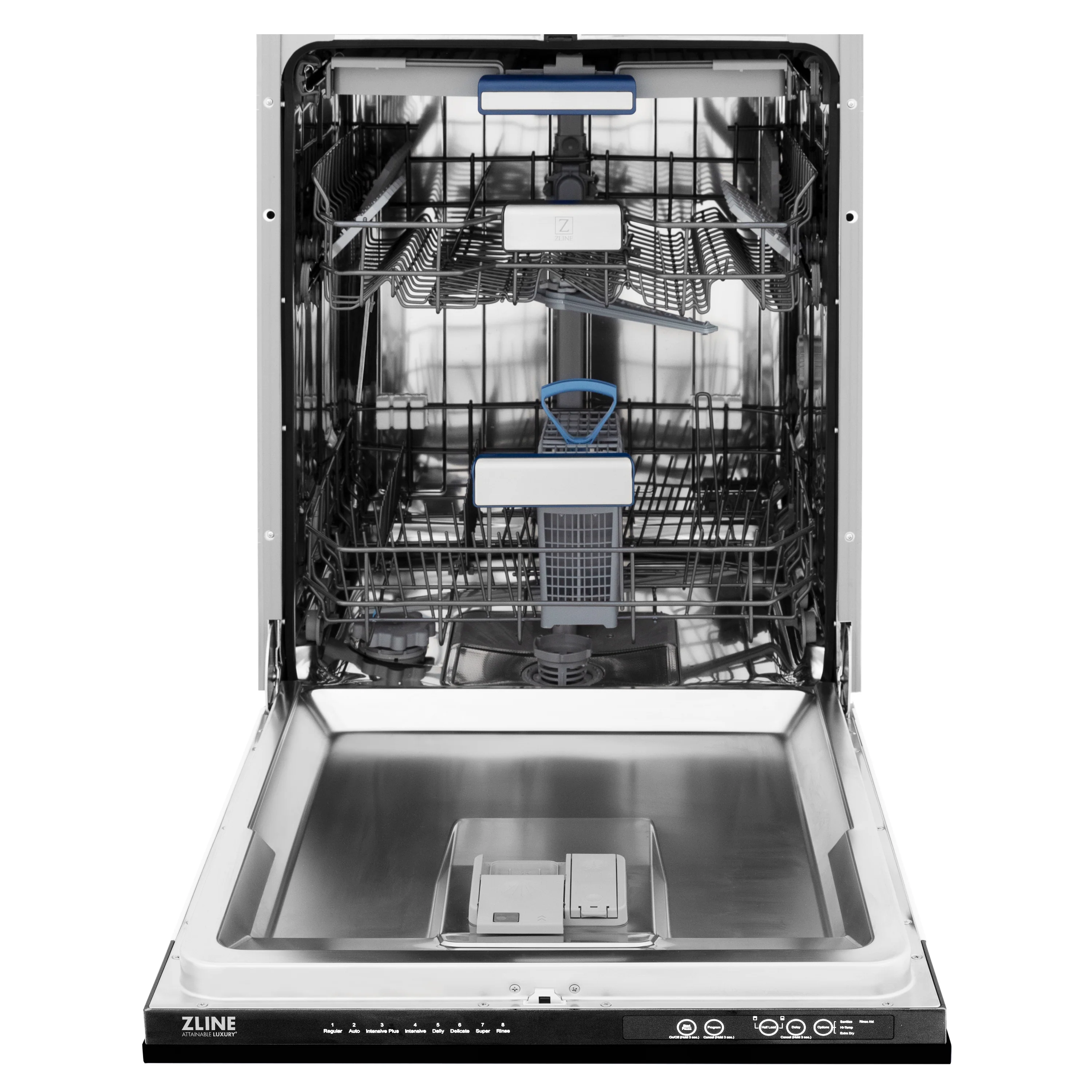 ZLINE 24" Tallac Series 3rd Rack Tall Tub Dishwasher in Black Stainless Steel with Stainless Steel Tub, 51dBa (DWV-BS-24) - Image 4