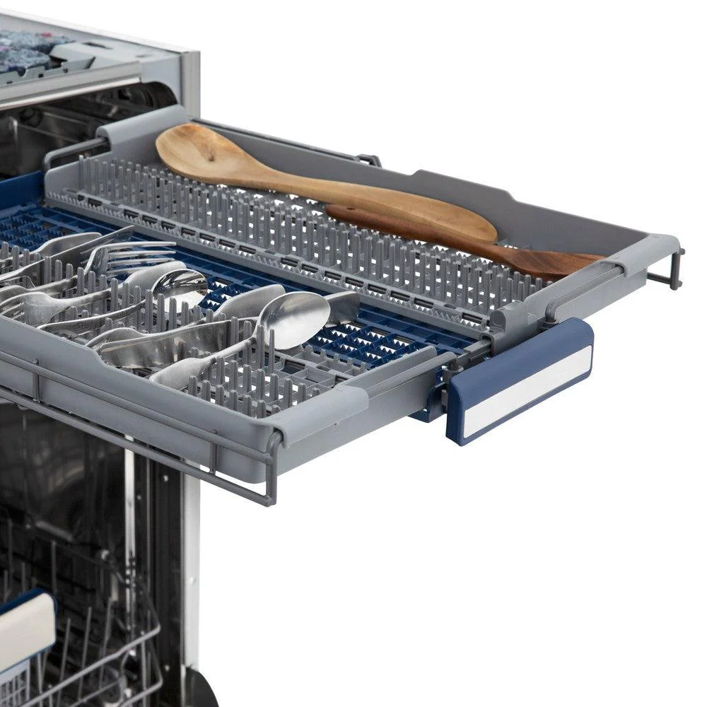 ZLINE 24" Tallac Series 3rd Rack Tall Tub Dishwasher in Blue Matte with Stainless Steel Tub, 51dBa (DWV-BM-24) - Image 12
