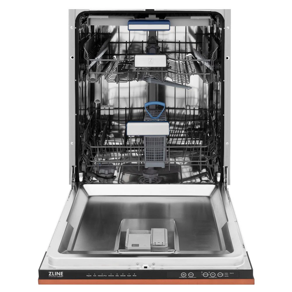 ZLINE 24" Tallac Series 3rd Rack Tall Tub Dishwasher in Copper with Stainless Steel Tub, 51dBa (DWV-C-24) - Image 10