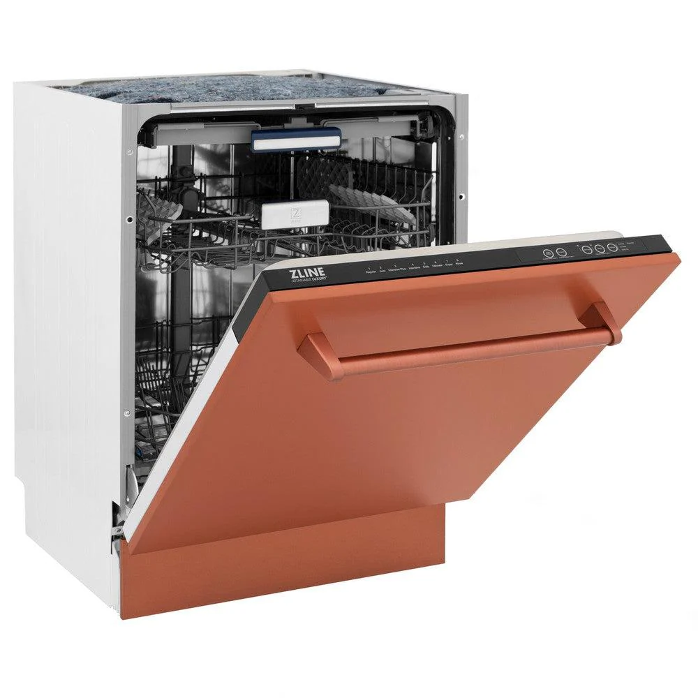 ZLINE 24" Tallac Series 3rd Rack Tall Tub Dishwasher in Copper with Stainless Steel Tub, 51dBa (DWV-C-24) - Image 7