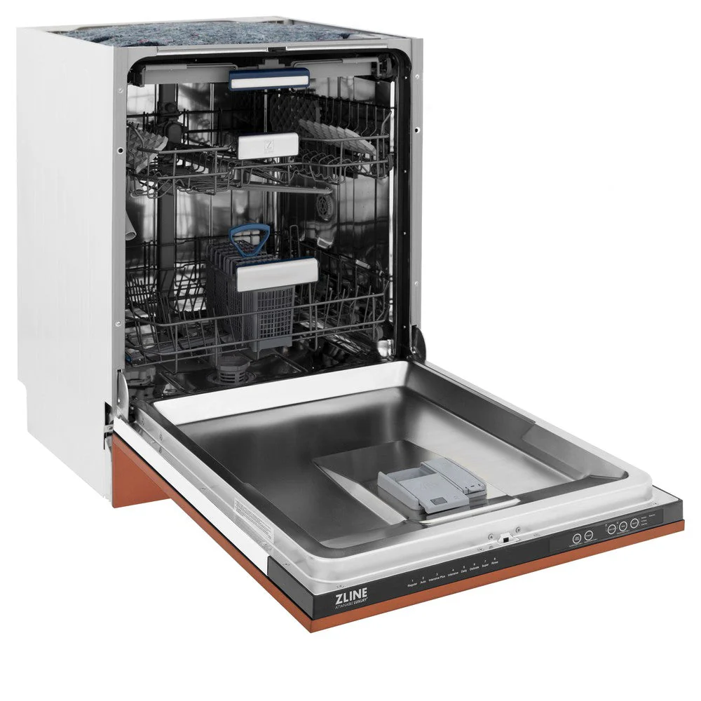 ZLINE 24" Tallac Series 3rd Rack Tall Tub Dishwasher in Copper with Stainless Steel Tub, 51dBa (DWV-C-24) - Image 9