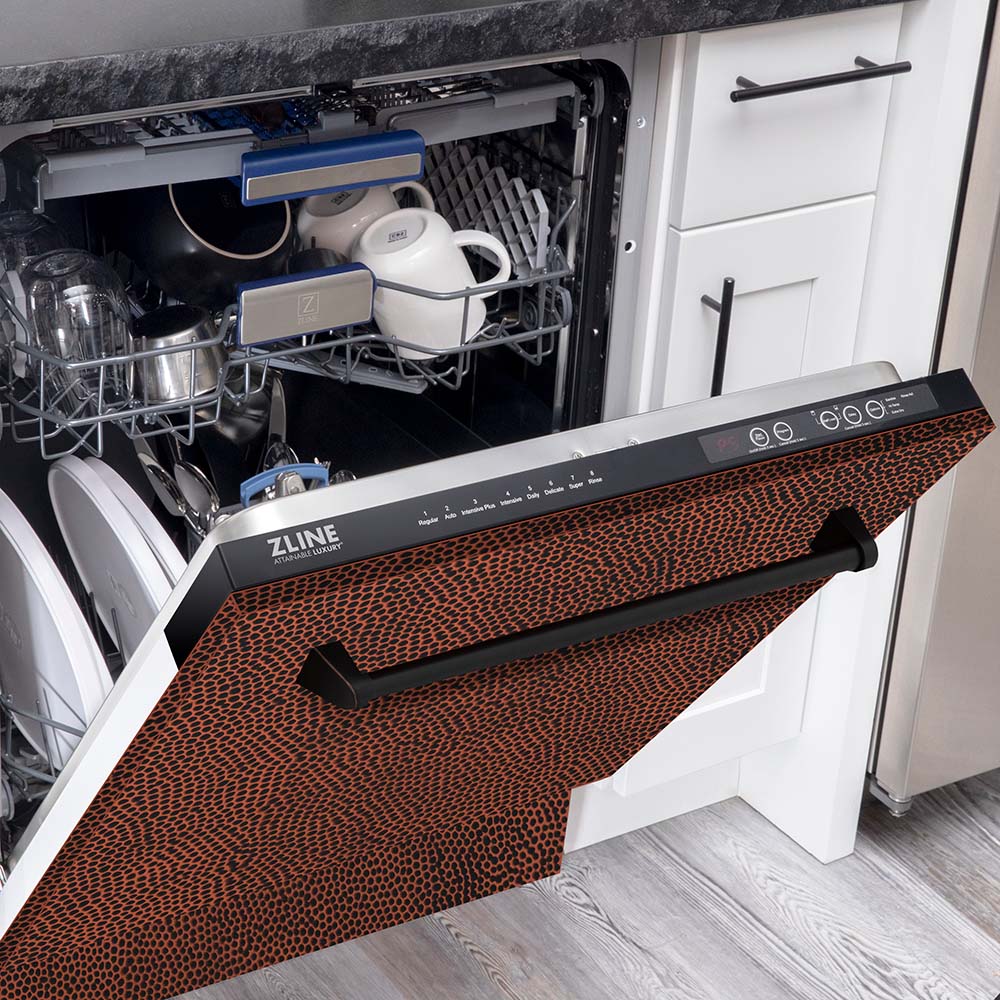 ZLINE 24" Tallac Series 3rd Rack Tall Tub Dishwasher in Hand Hammered Copper with Stainless Steel Tub, 51dBa (DWV-HH-24) - Image 11