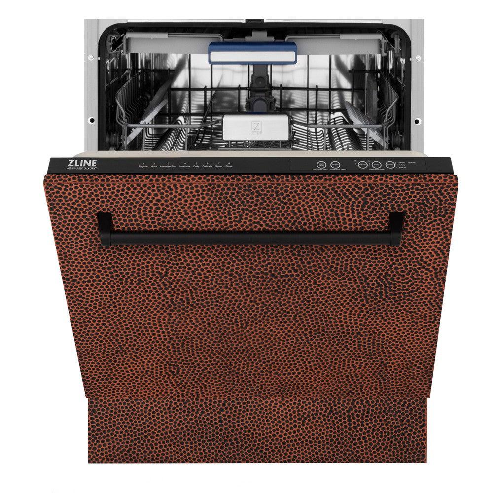 ZLINE 24" Tallac Series 3rd Rack Tall Tub Dishwasher in Hand Hammered Copper with Stainless Steel Tub, 51dBa (DWV-HH-24) - Image 6