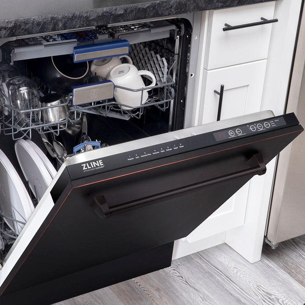 ZLINE 24" Tallac Series 3rd Rack Tall Tub Dishwasher in Oil Rubbed Bronze with Stainless Steel Tub, 51dBa (DWV-ORB-24) - Image 10