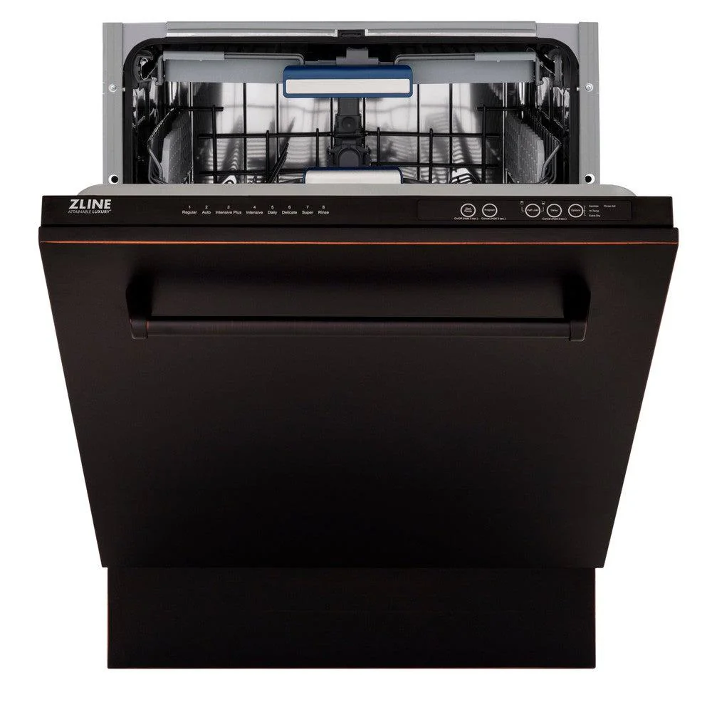 ZLINE 24" Tallac Series 3rd Rack Tall Tub Dishwasher in Oil Rubbed Bronze with Stainless Steel Tub, 51dBa (DWV-ORB-24) - Image 8