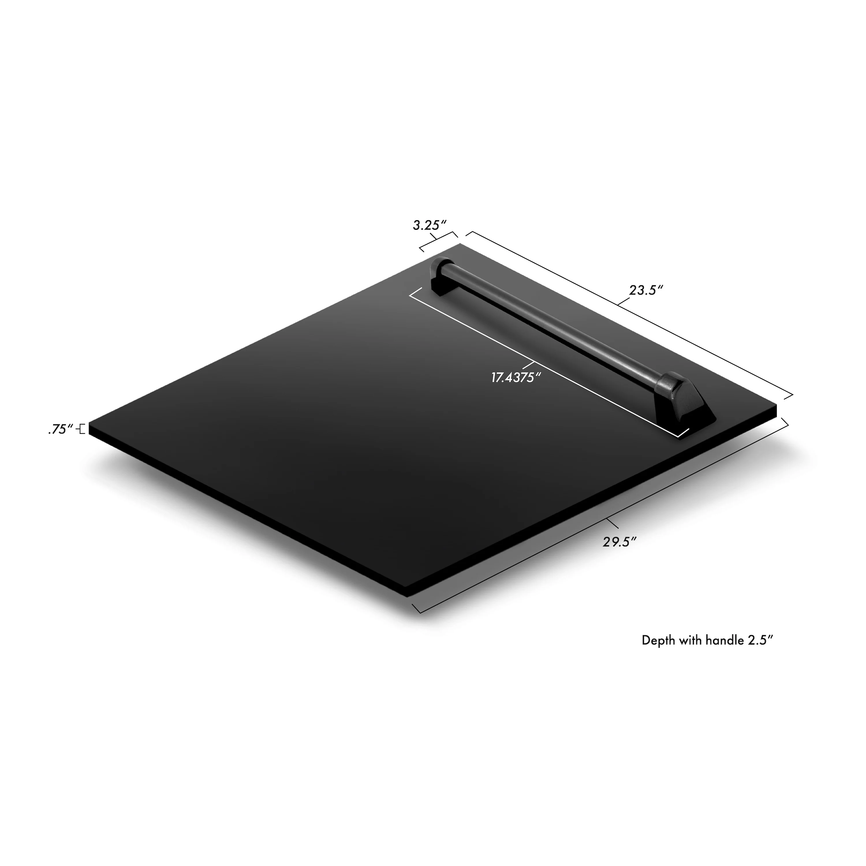 ZLINE 24" Tallac Dishwasher Panel in Black Stainless Steel with Traditional Handle - Image 2