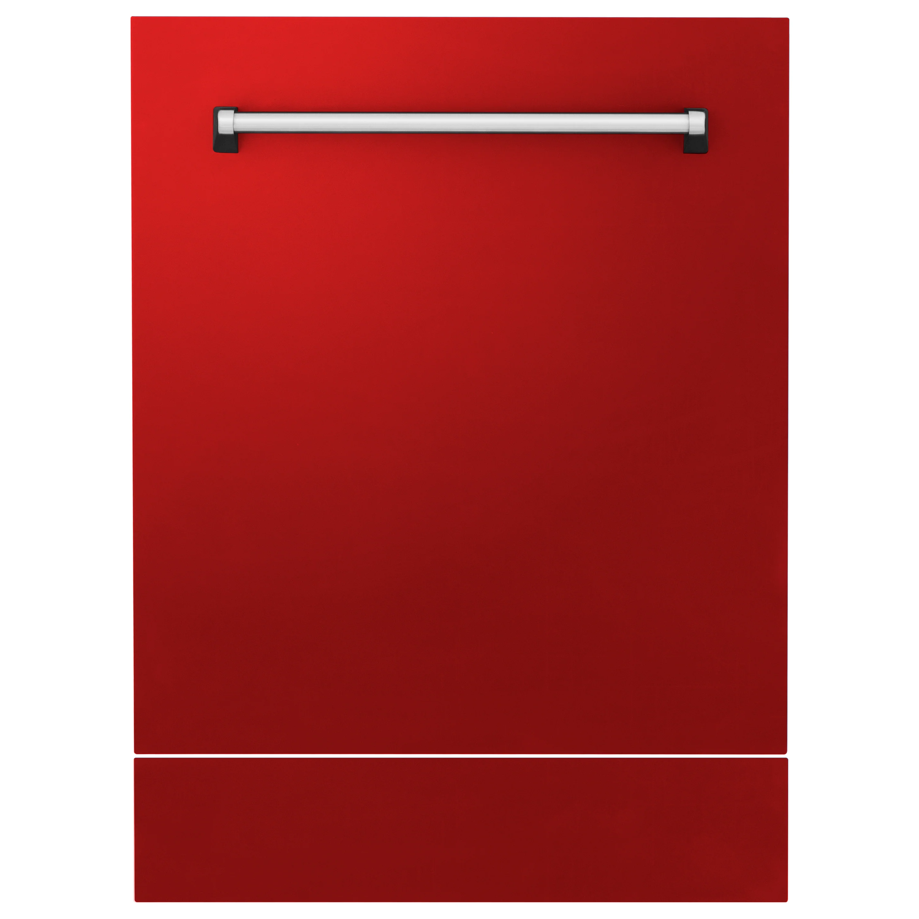 ZLINE 24" Tallac Dishwasher Panel in Red Matte with Traditional Handle (DPV-RM-24) - Image 3