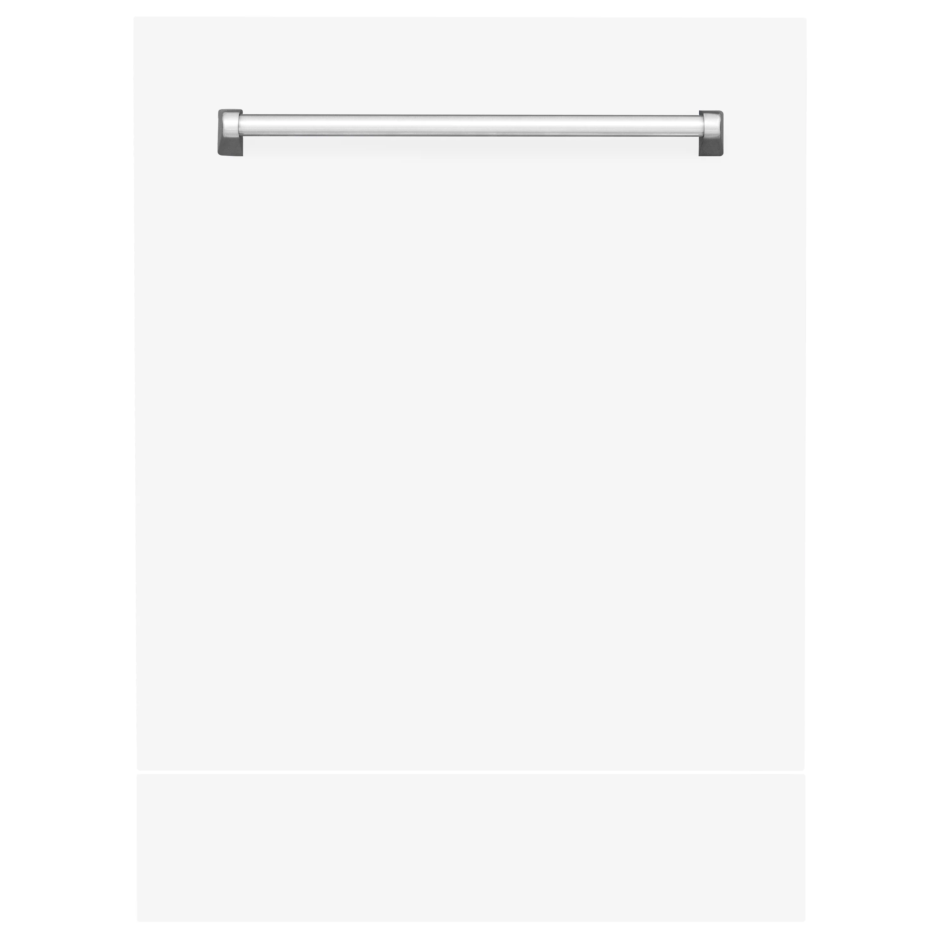 ZLINE 24" Tallac Dishwasher Panel in White Matte with Traditional Handle (DPV-WM-24) - Image 3