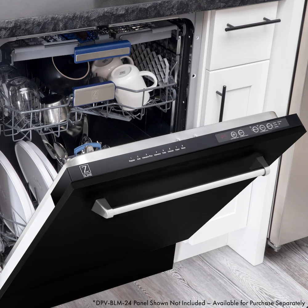 ZLINE 24 in. Tallac Series 3rd Rack Tall Tub Dishwasher in Custom Panel Ready with Stainless Steel Tub, 51dBa (DWV-24) - Image 21