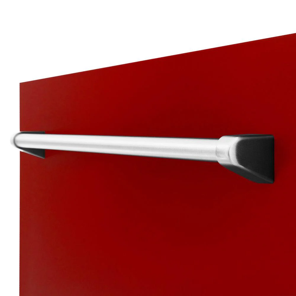 ZLINE 24 in. Tallac Series 3rd Rack Dishwasher with Red Gloss Panel and Traditional Handle, 51dBa (DWV-RG-24) - Image 3