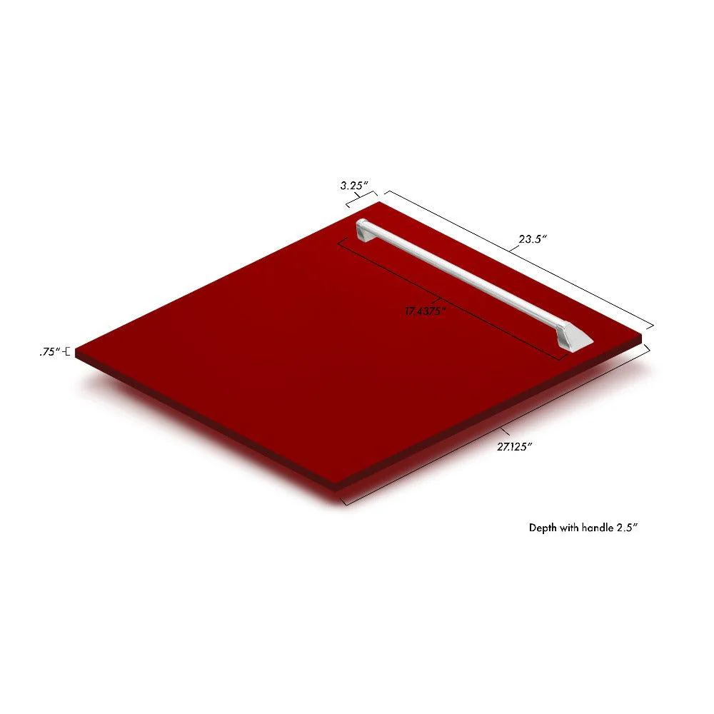 ZLINE 24 in. Tallac Series 3rd Rack Dishwasher with Red Gloss Panel and Traditional Handle, 51dBa (DWV-RG-24) - Image 5