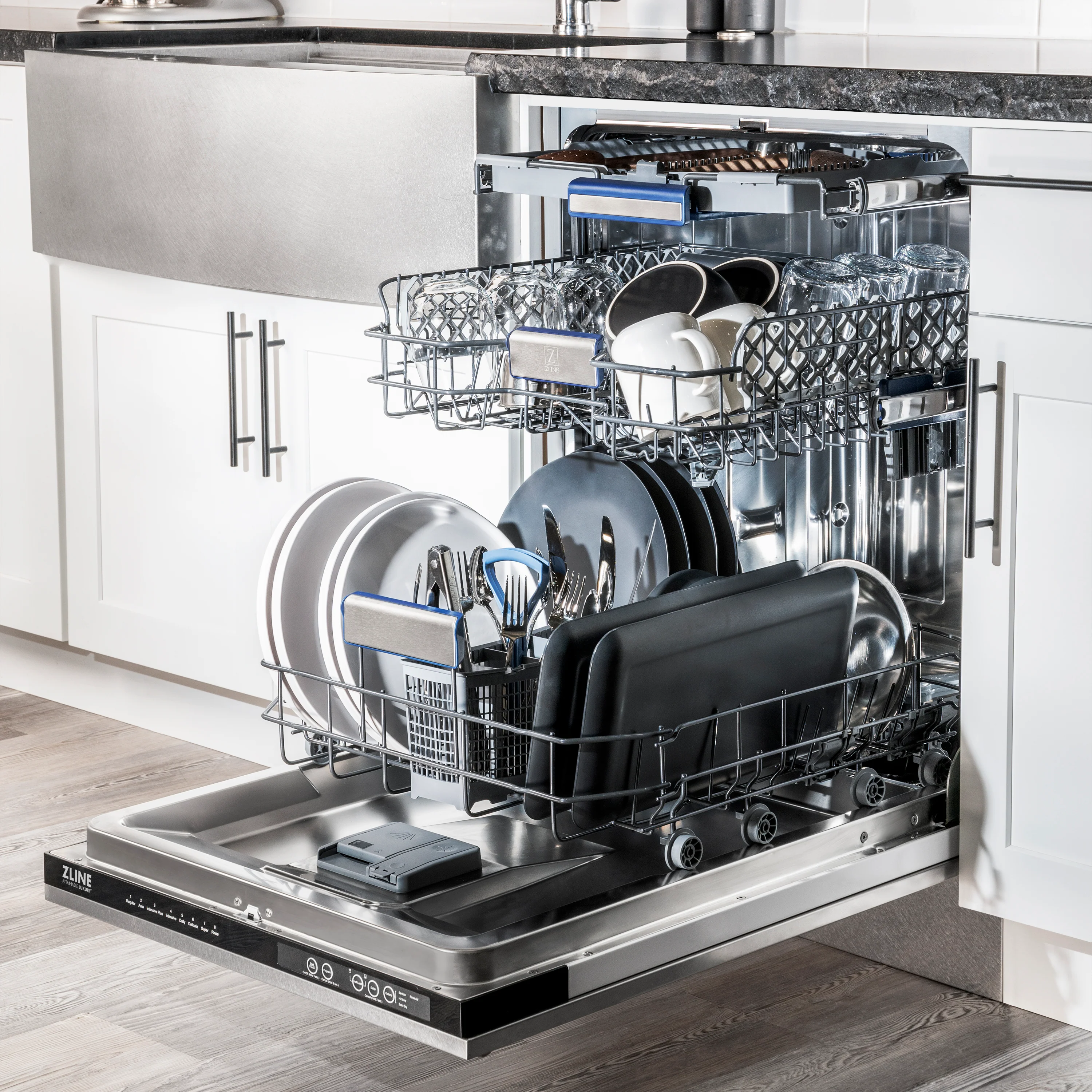 ZLINE 24 in. Tallac Series 3rd Rack Tall Tub Dishwasher with Satin Stainless Steel Panel and Stainless Steel Tub, 51dBa (DWV-SN-24) - Image 21