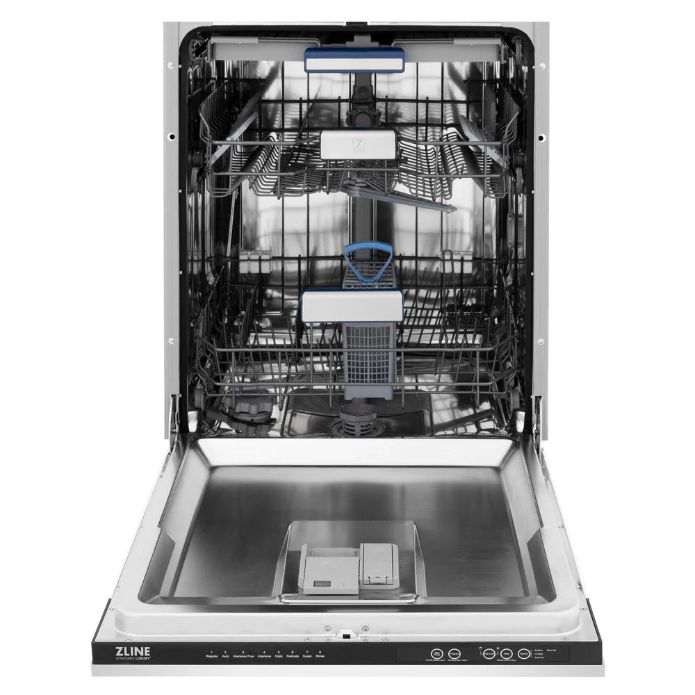 ZLINE 24" Tallac Series 3rd Rack Tall Tub Dishwasher in White Matte with Stainless Steel Tub, 51dBa (DWV-WM-24) - Image 11