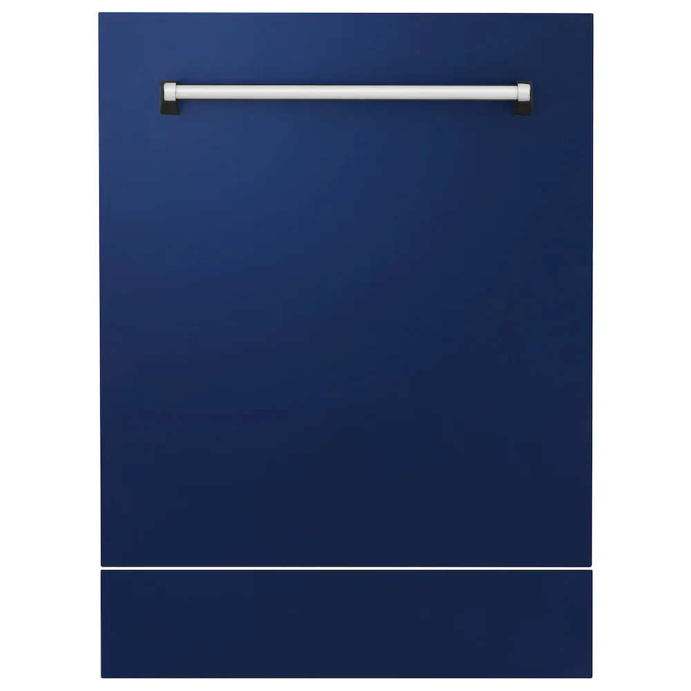 ZLINE 24" Tallac Tall Tub Dishwasher Panel in Blue Gloss with Traditional Handle (DPV-BG-24) - Image 2