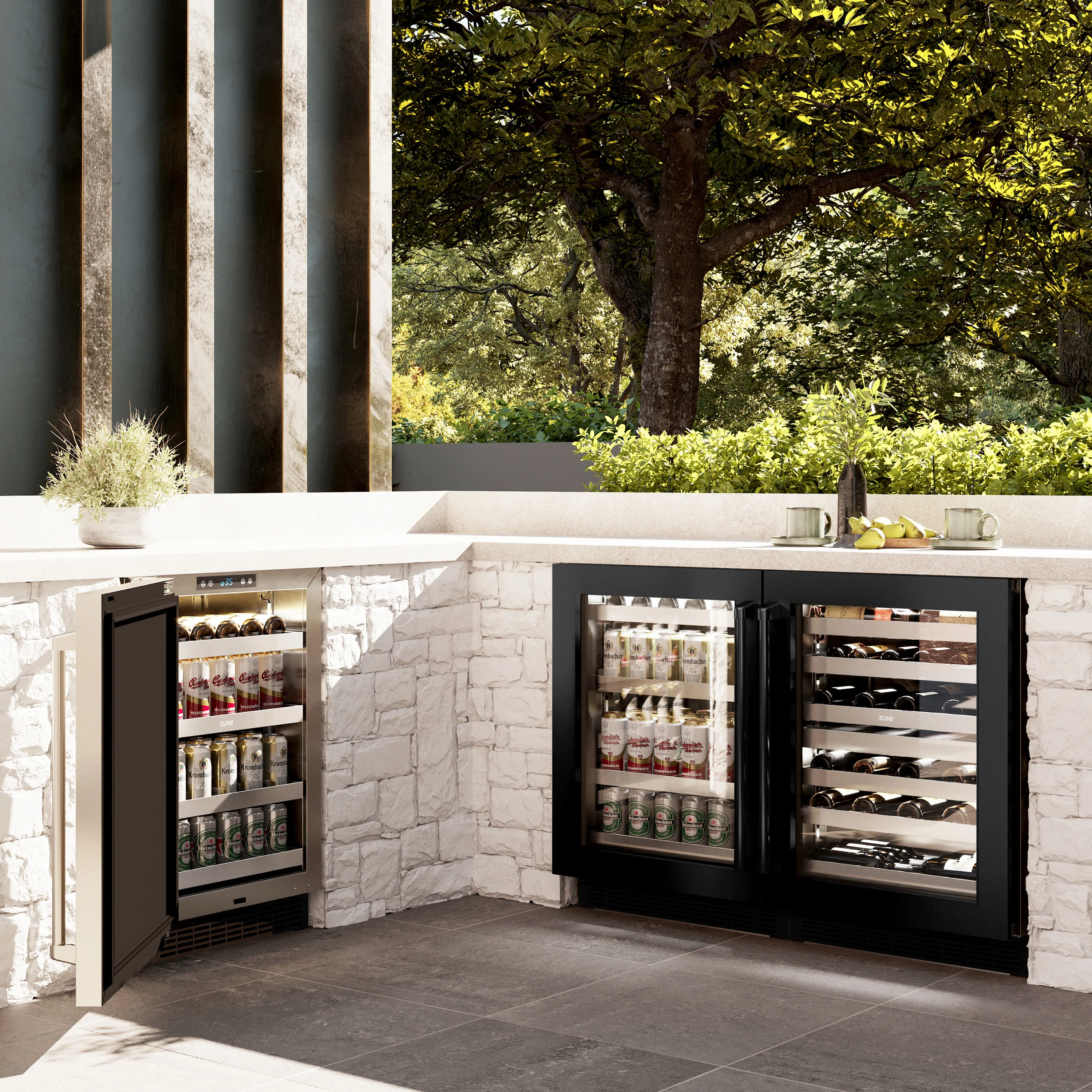 ZLINE 24 in. Touchstone 151 Can Beverage Fridge With Black Stainless Steel Glass Door (RBSO-BS-24) - Image 11