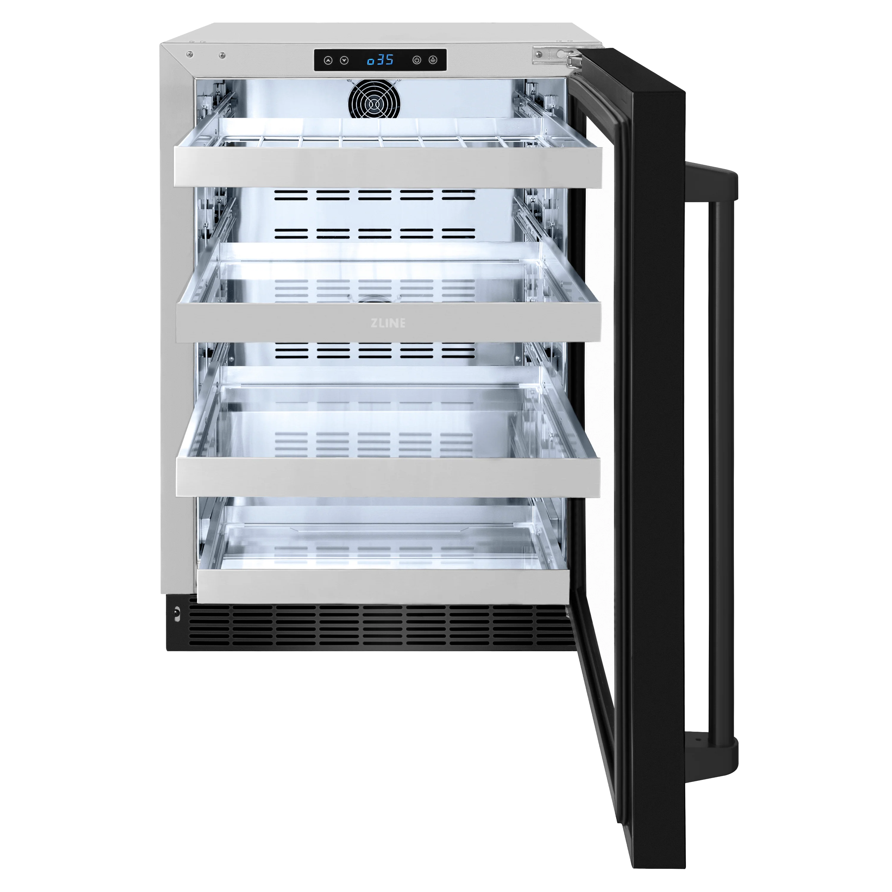 ZLINE 24 in. Touchstone 151 Can Beverage Fridge With Black Stainless Steel Glass Door (RBSO-BS-24) - Image 6
