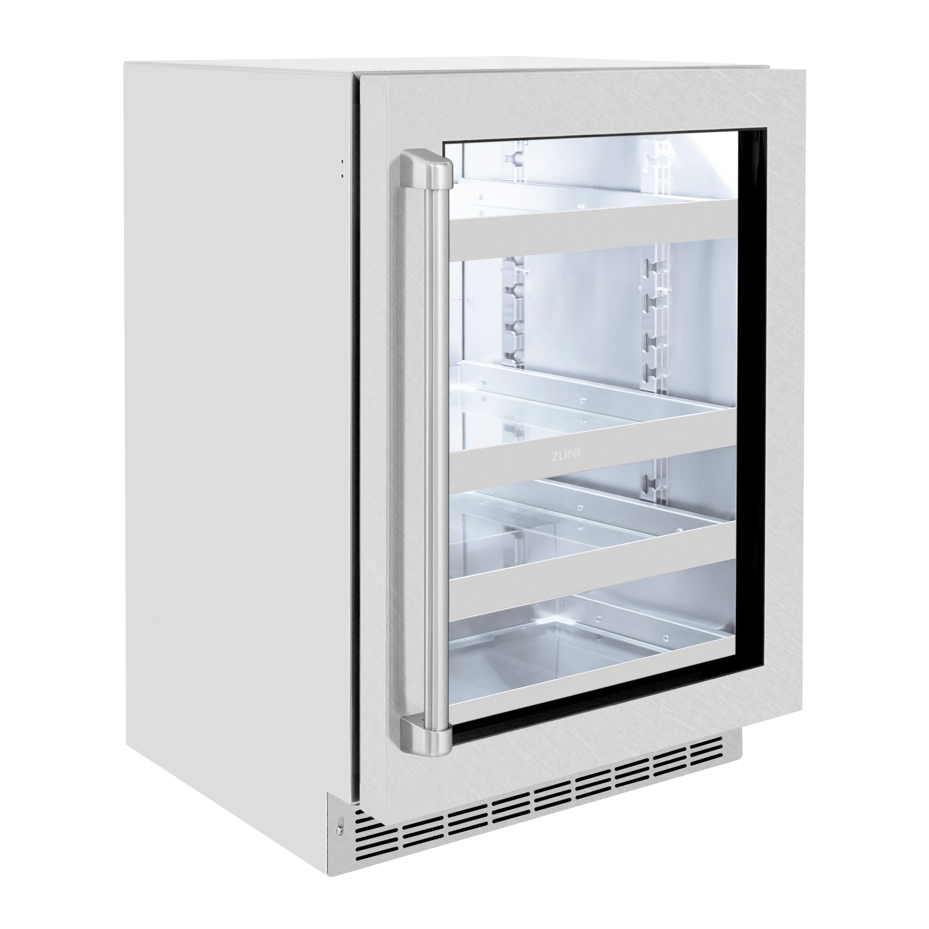 ZLINE 24 in. Touchstone 151 Can Beverage Fridge With Satin Stainless Steel Glass Door (RBSO-SN-24) - Image 4