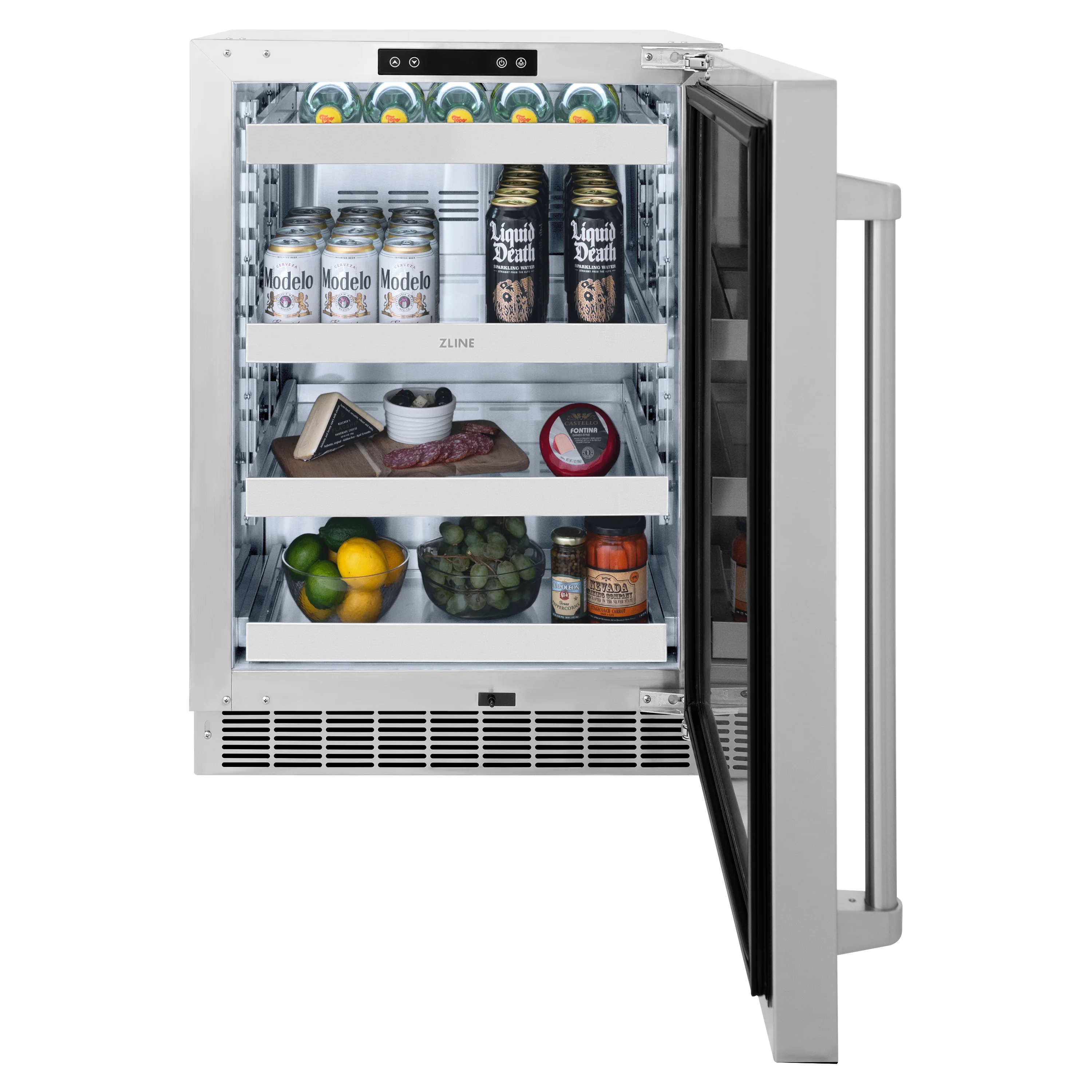ZLINE 24 in. Touchstone 151 Can Beverage Fridge With Solid Stainless Steel Door (RBSO-ST-24) - Image 3