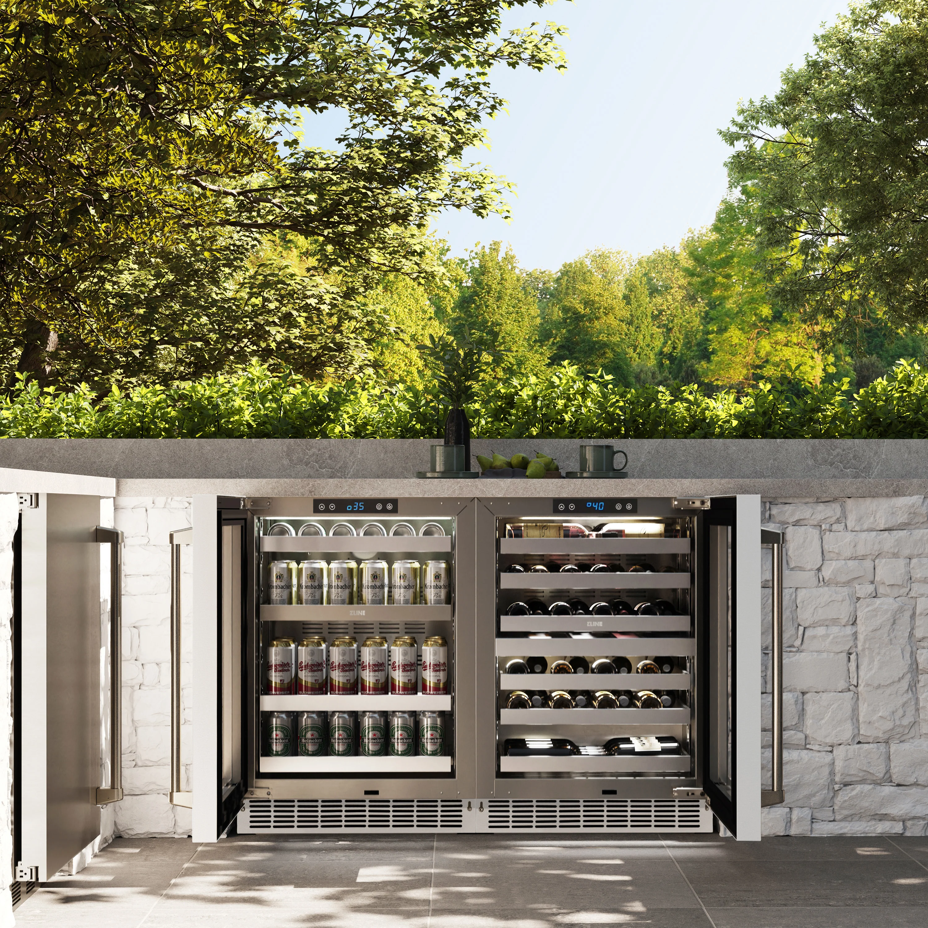 ZLINE 24 in. Touchstone 151 Can Beverage Fridge With White Matte Glass Door (RBSO-WM-24) - Image 10