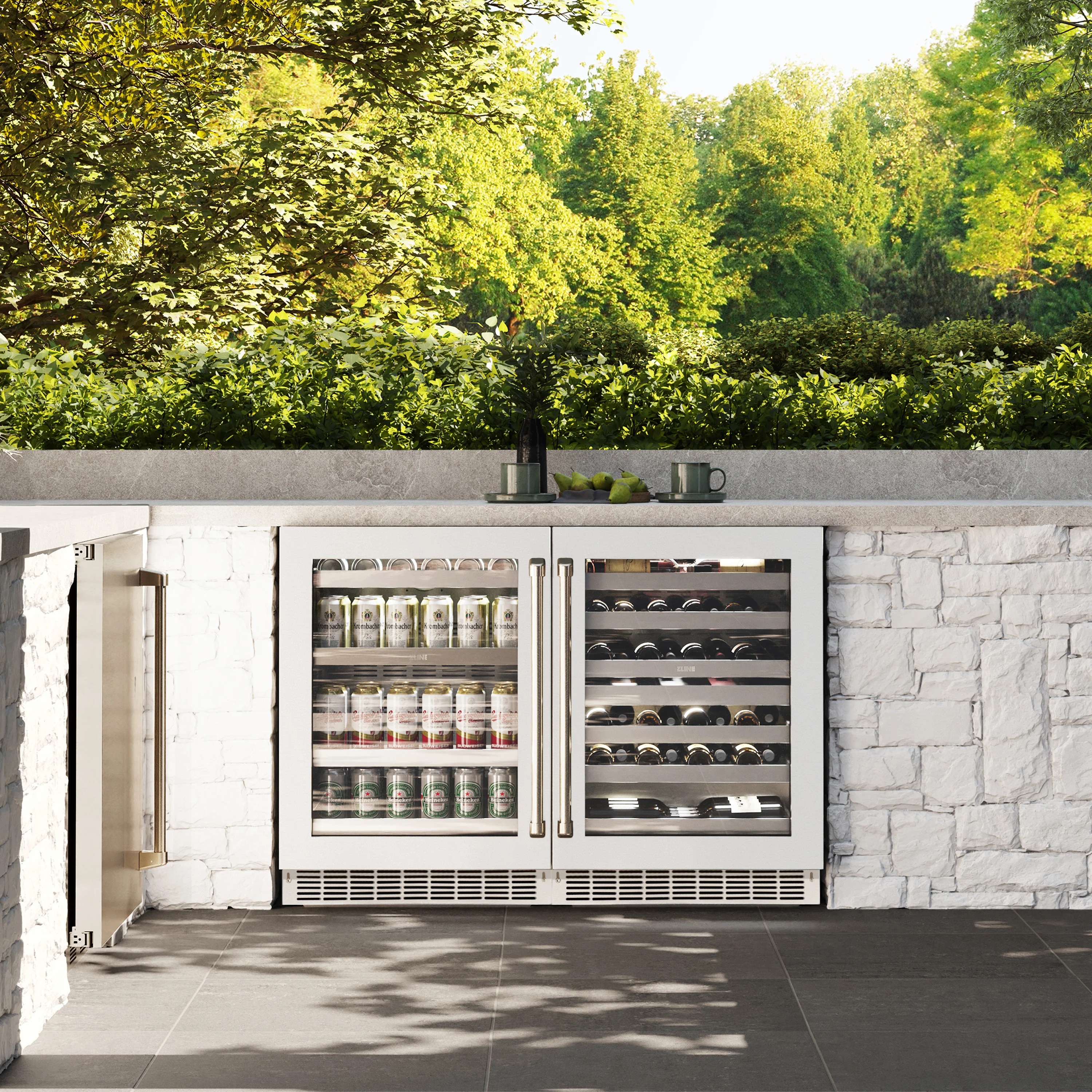 ZLINE 24 in. Touchstone 151 Can Beverage Fridge With White Matte Glass Door (RBSO-WM-24) - Image 2