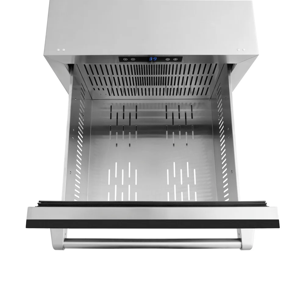 ZLINE 24 in. Touchstone 168 Can Outdoor-Rated Dual Refrigerator Drawer with Black Matte Doors (RDSO-BLM-24) - Image 8
