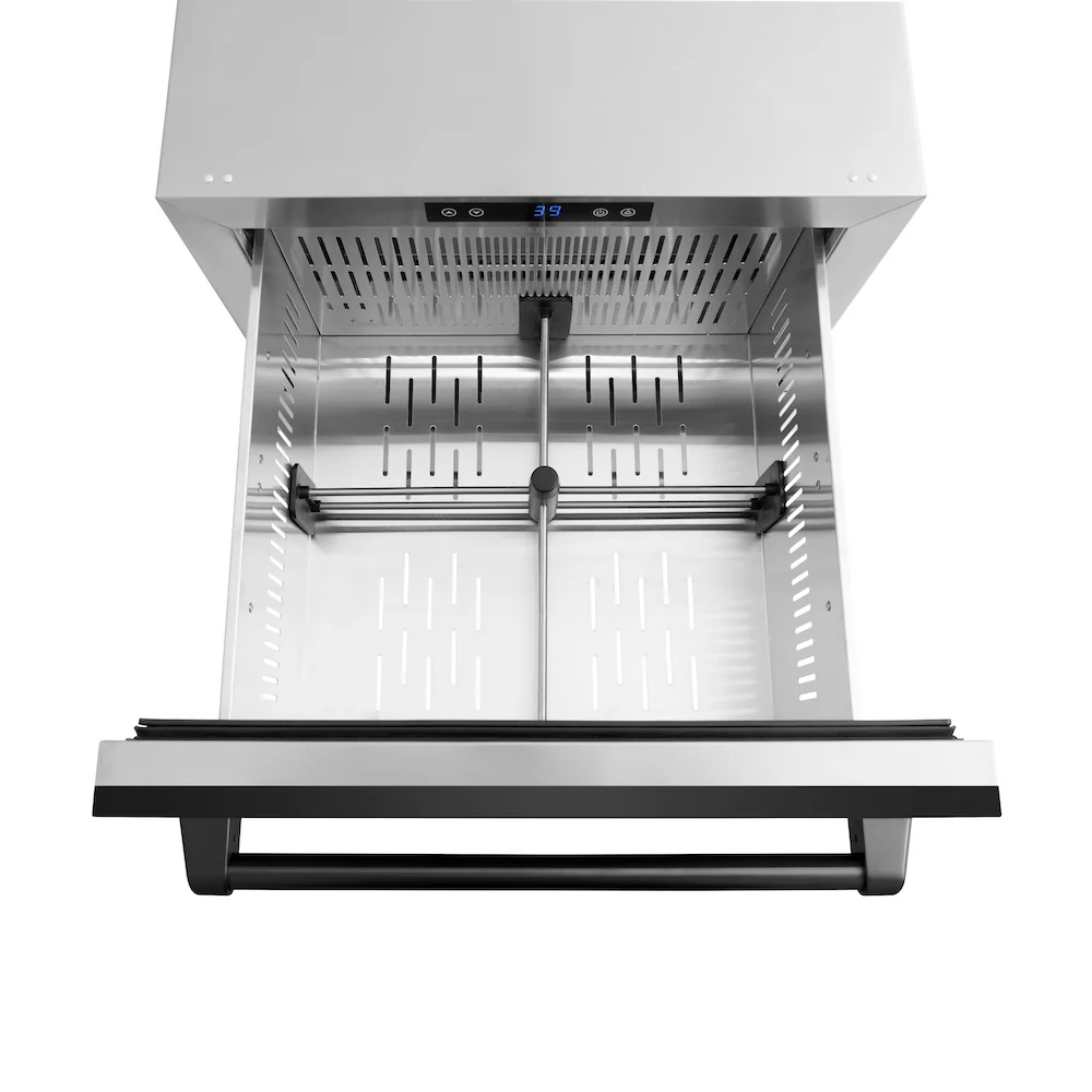 ZLINE 24 in. Touchstone 168 Can Outdoor-Rated Dual Refrigerator Drawer with Black Stainless Steel Doors (RDSO-BS-24) - Image 7