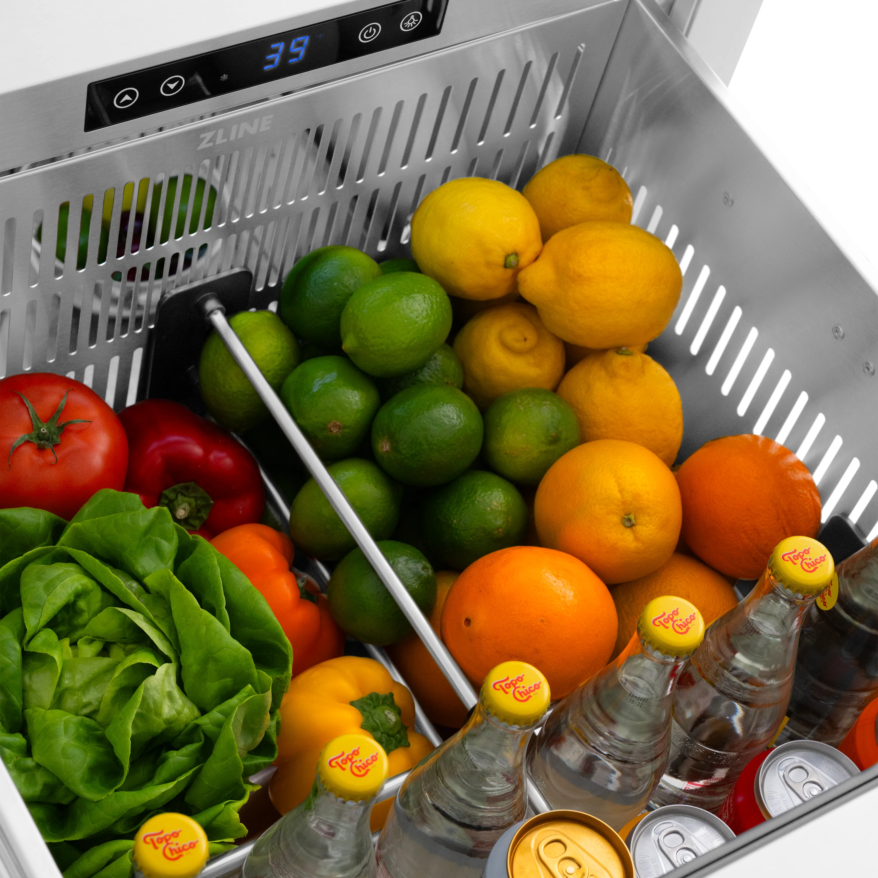 ZLINE 24 in. Touchstone 168 Can Outdoor-Rated Dual Refrigerator Drawer with Panel-Ready Doors (RDSPO-24) - Image 17