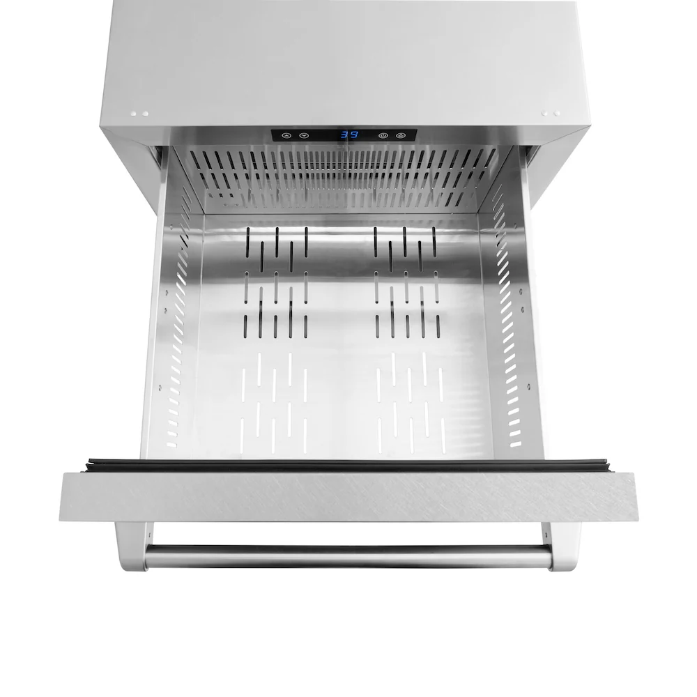 ZLINE 24 in. Touchstone 168 Can Outdoor-Rated Dual Refrigerator Drawer with Satin Stainless Steel Doors (RDSO-SN-24) - Image 8