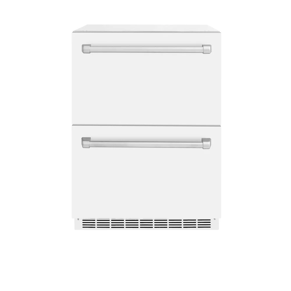 ZLINE 24 in. Touchstone 168 Can Outdoor-Rated Dual Refrigerator Drawer with White Matte Doors (RDSO-WM-24) - Image 3