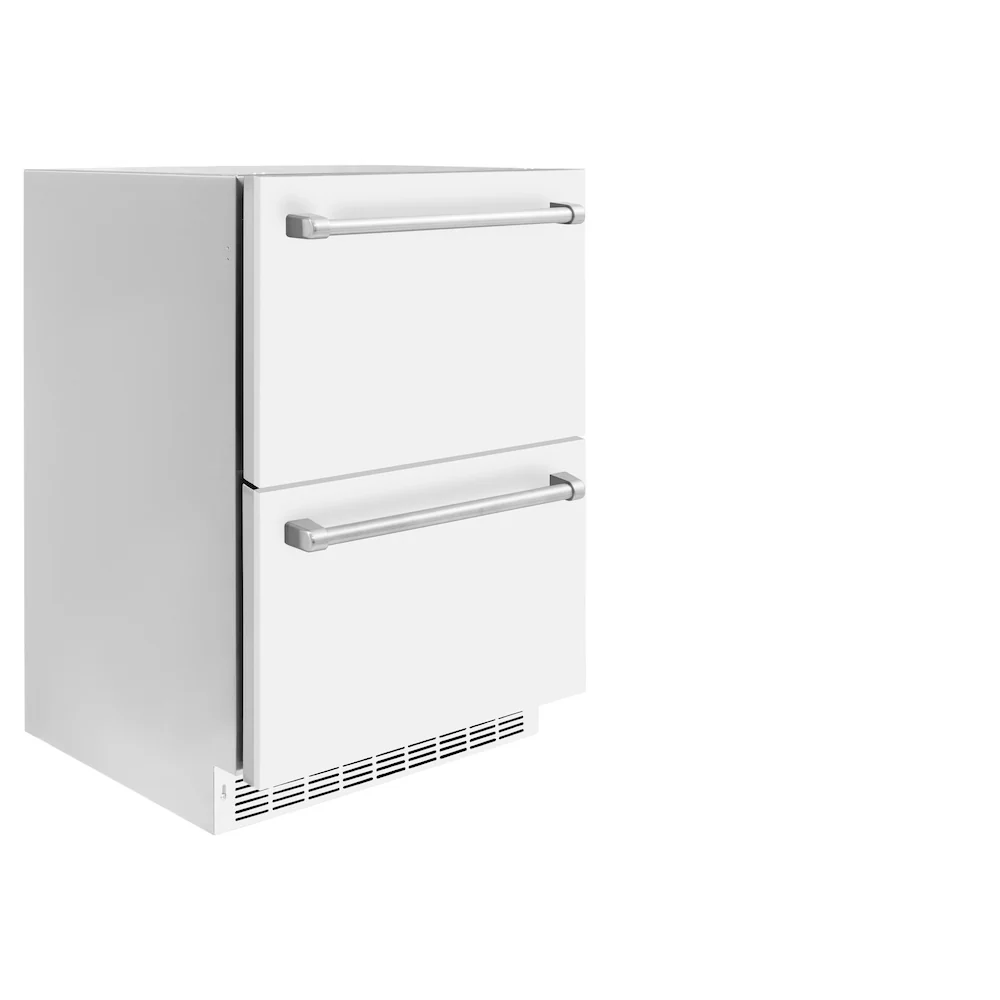 ZLINE 24 in. Touchstone 168 Can Outdoor-Rated Dual Refrigerator Drawer with White Matte Doors (RDSO-WM-24) - Image 5