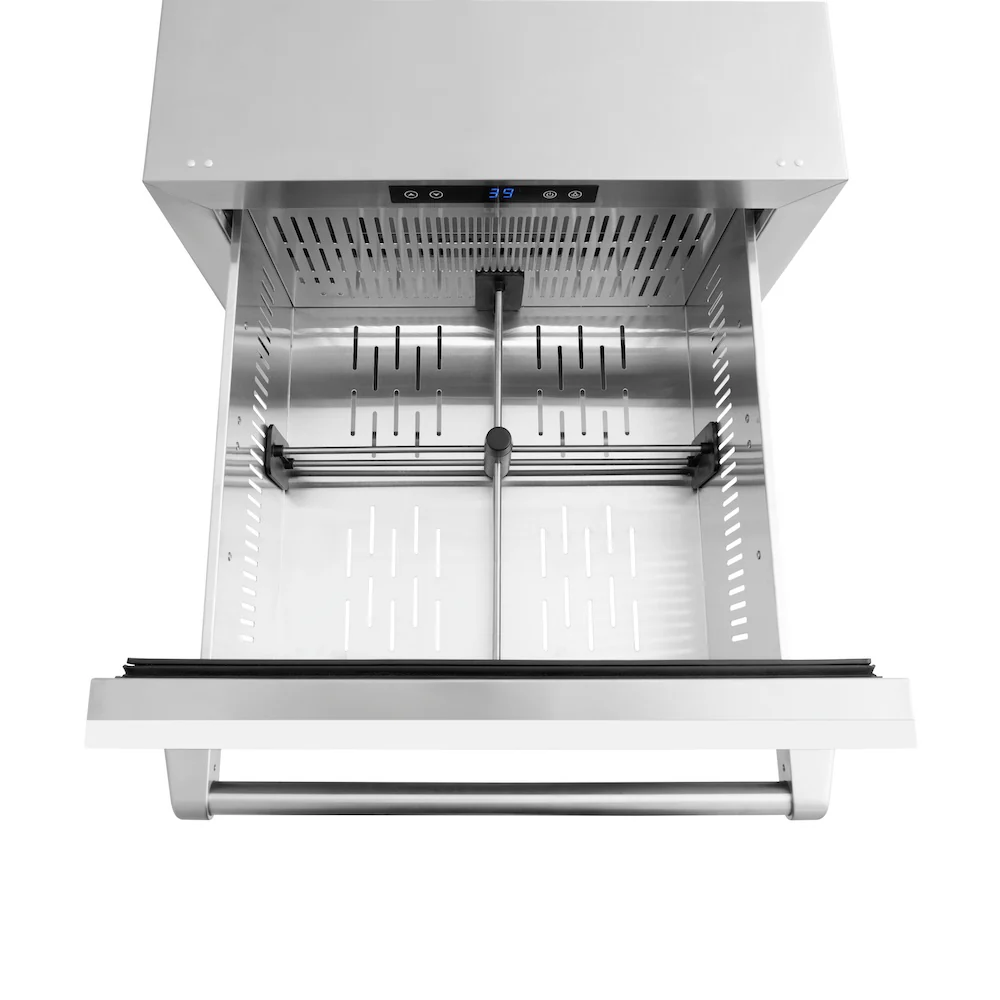 ZLINE 24 in. Touchstone 168 Can Outdoor-Rated Dual Refrigerator Drawer with White Matte Doors (RDSO-WM-24) - Image 7